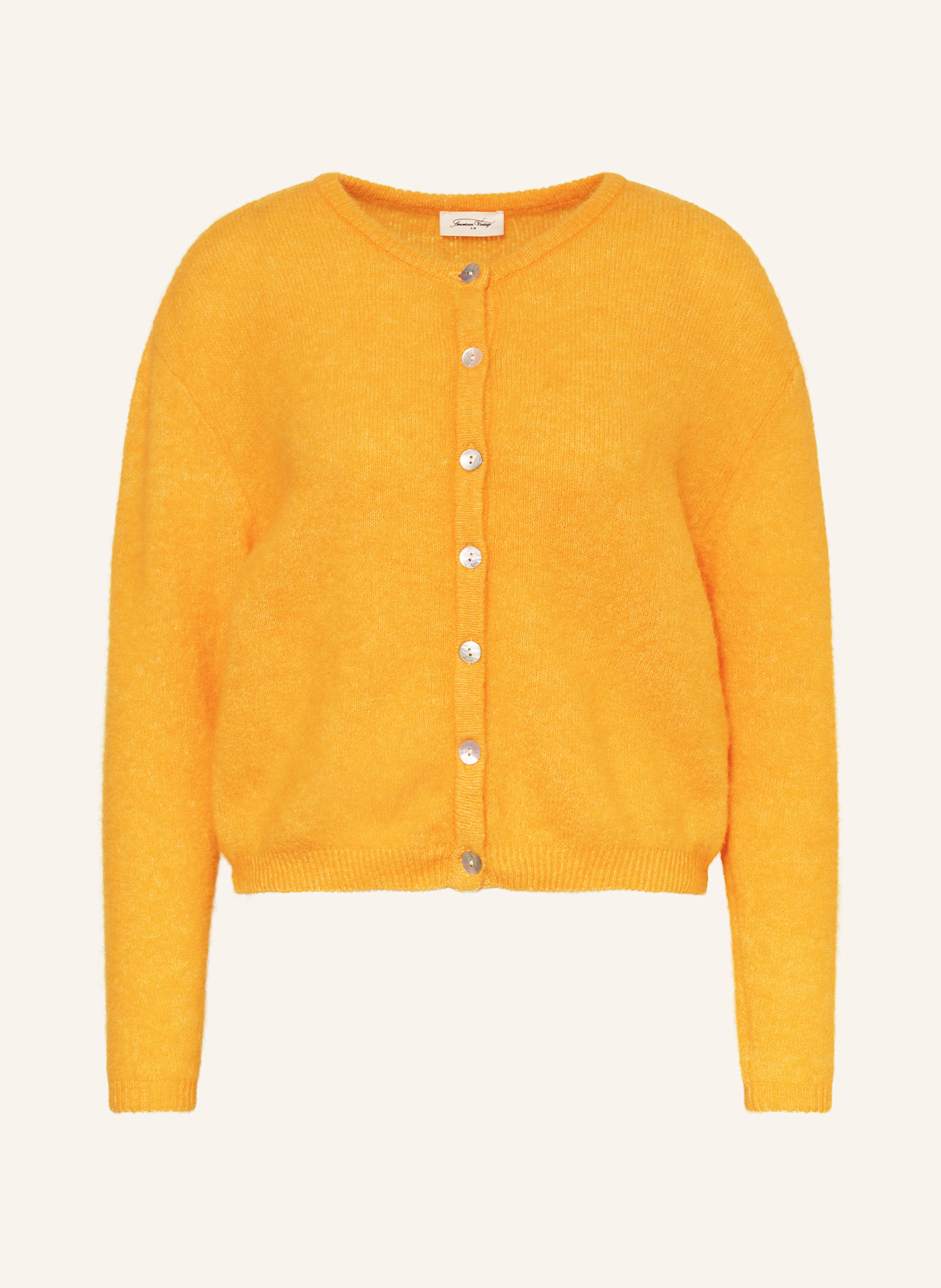 American Vintage Kardigan z dodatkiem alpaki: CIEMNOŻÓŁTY