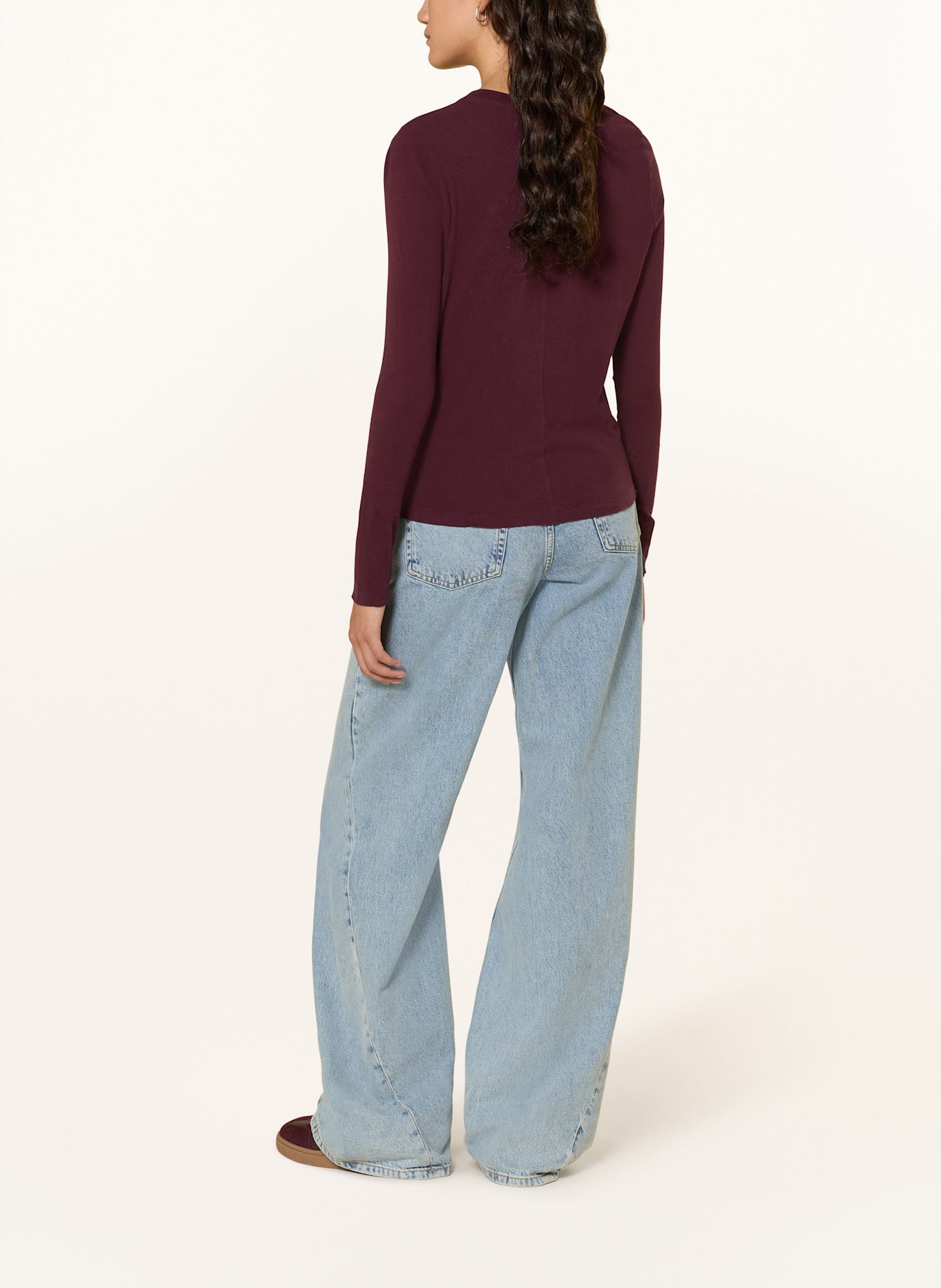 American Vintage Koszulka z długim rękawem GAMIPY: CIEMNOCZERWONY