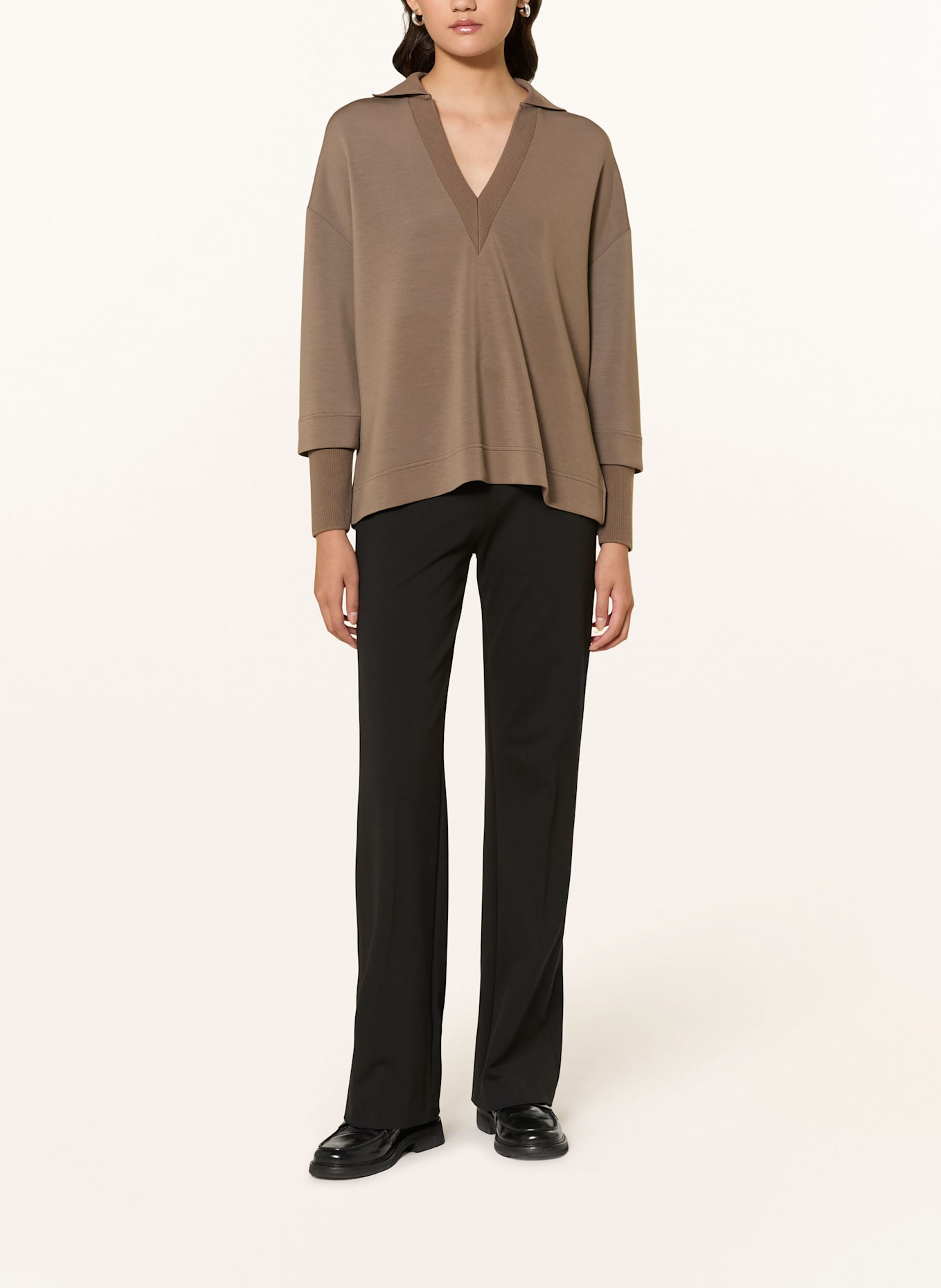 REISS Sweatshirt BERNIE im Materialmix: KHAKI