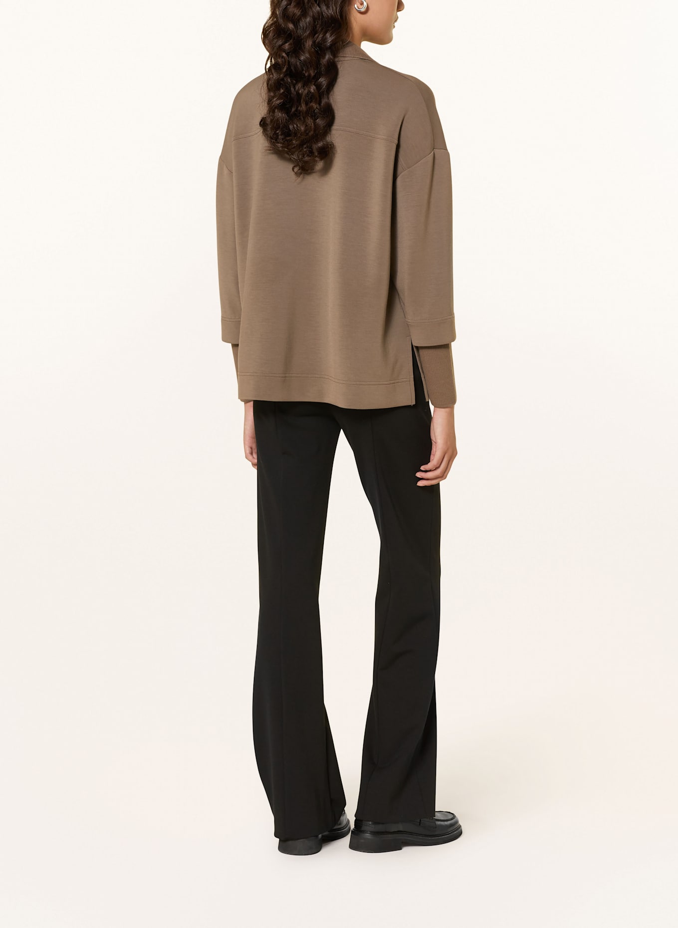 REISS Sweatshirt BERNIE im Materialmix: KHAKI