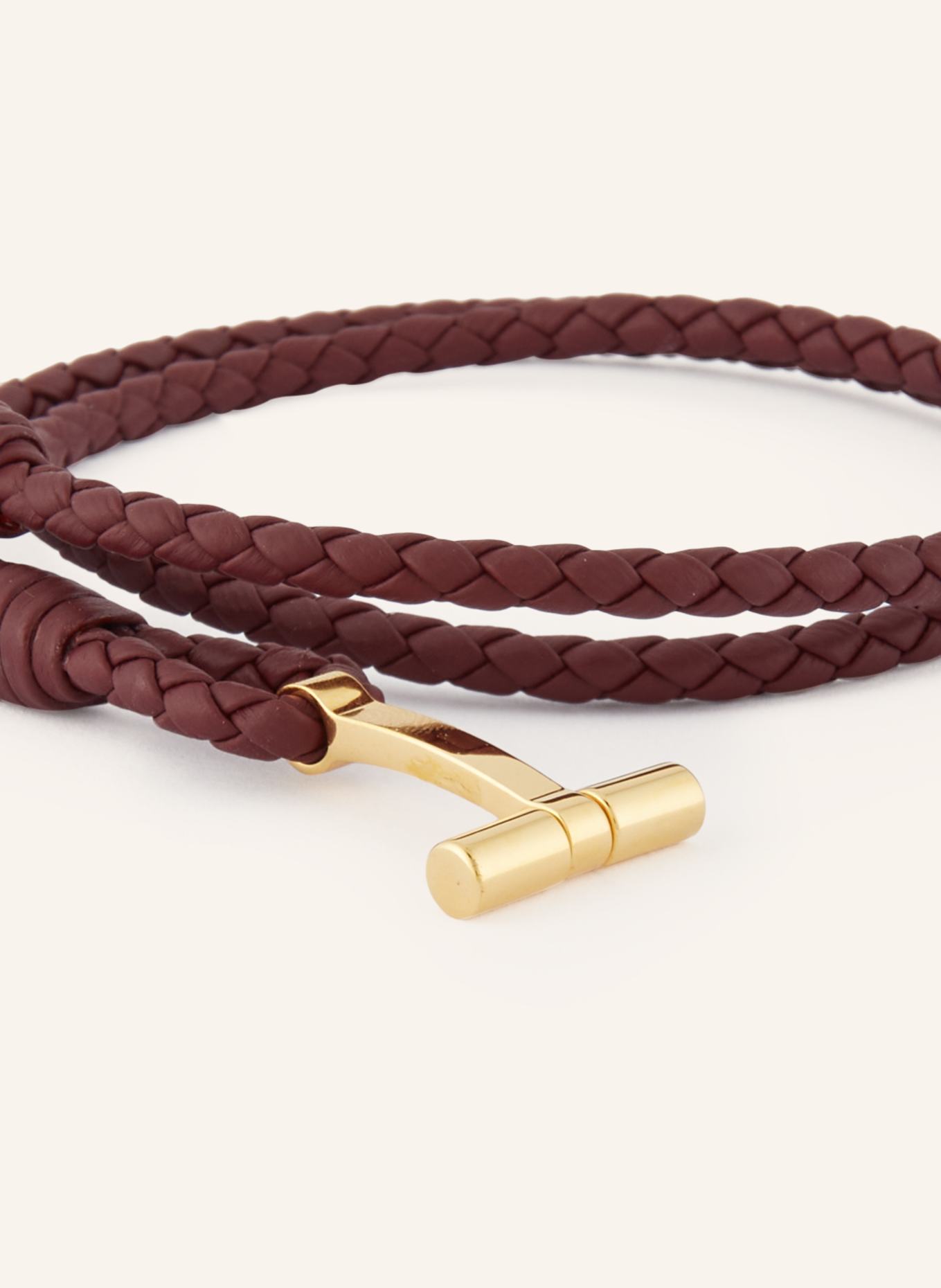 TOM FORD Leather bracelet in dark red