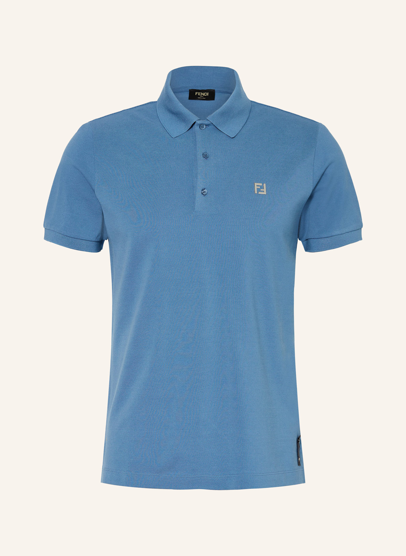 FENDI Koszulka polo z piki regular fit: SZARONIEBIESKI