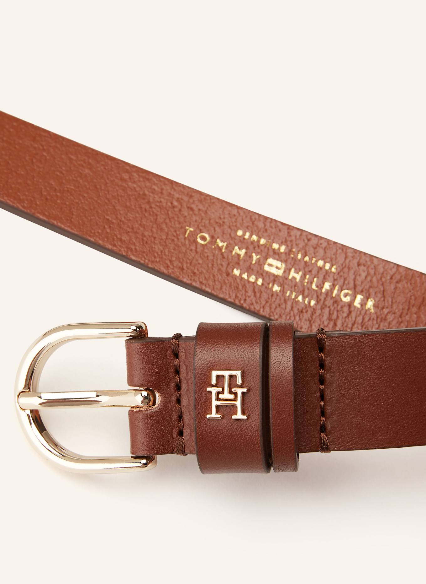 TOMMY HILFIGER Ledergürtel: COGNAC