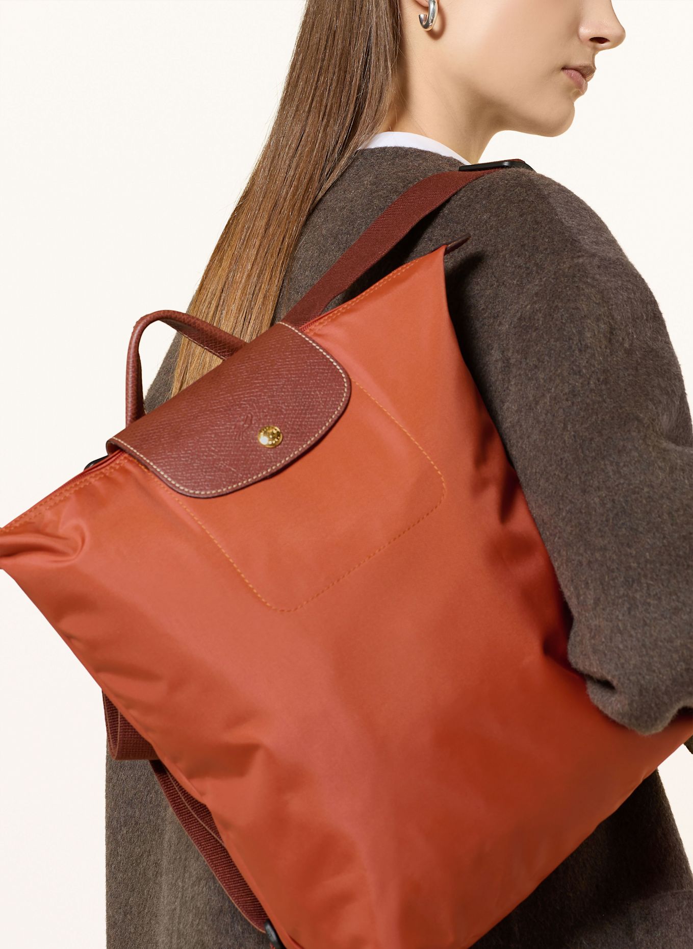 LONGCHAMP Rucksack LE PLIAGE MEDIUM: DUNKELORANGE