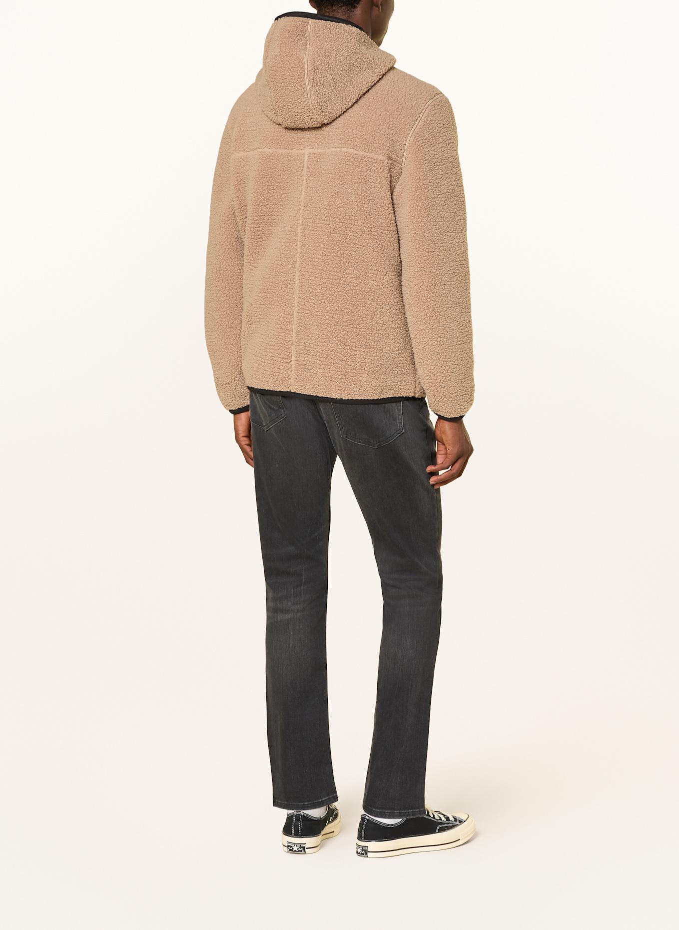 TOMMY JEANS Teddyfell-Jacke: HELLBRAUN