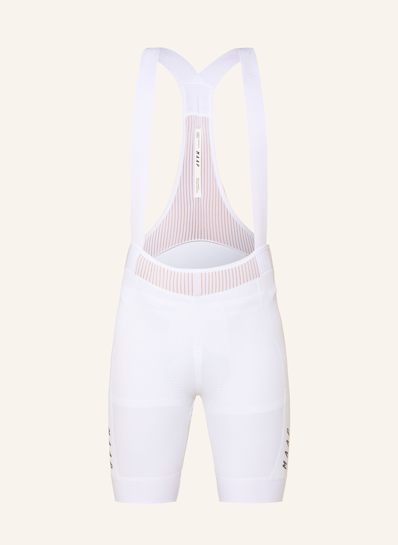 MAAP TEAM BIB EVO CARGO cycling shorts with straps and padded insert: WHITE