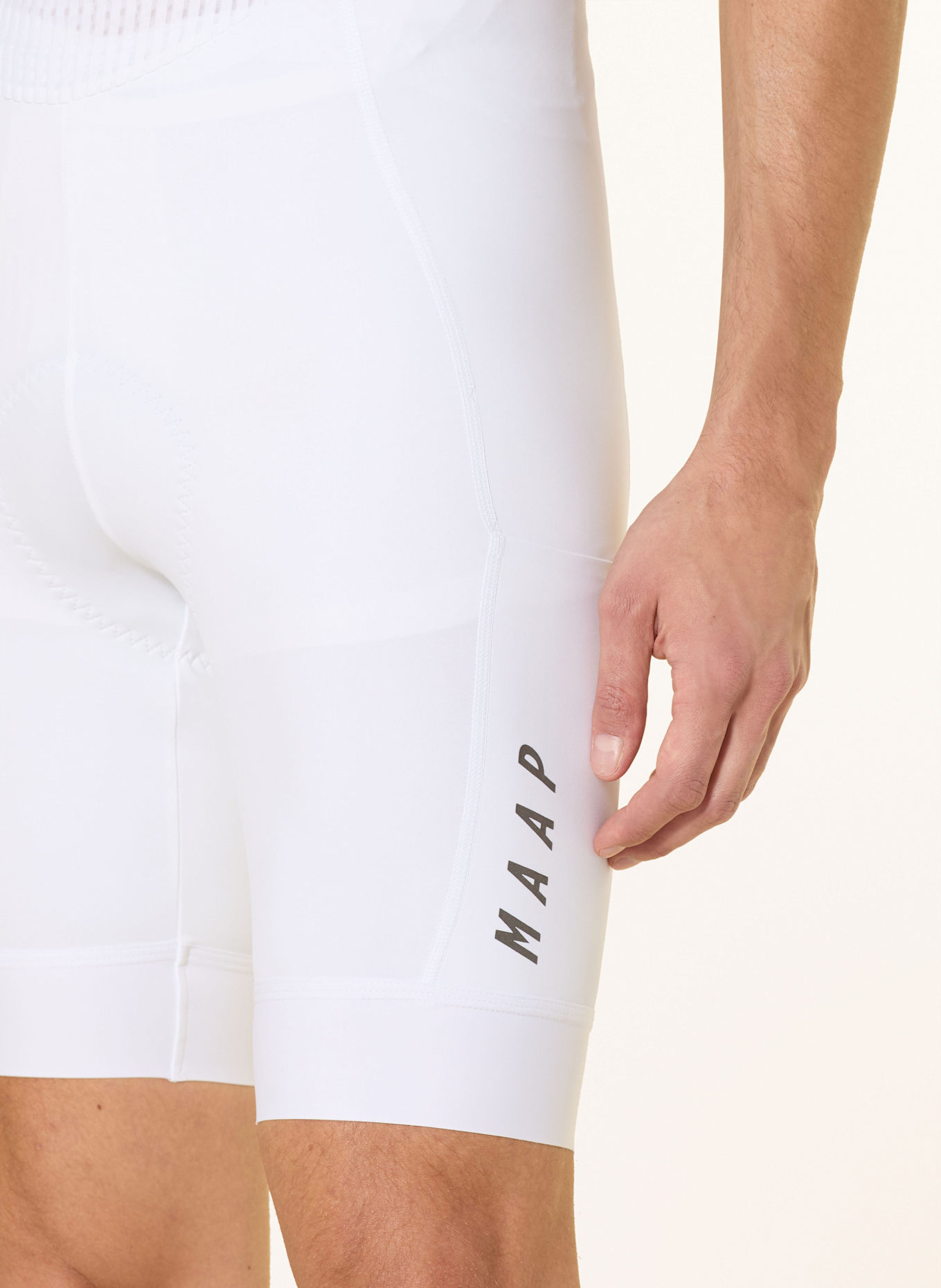 MAAP TEAM BIB EVO CARGO cycling shorts with straps and padded insert: WHITE