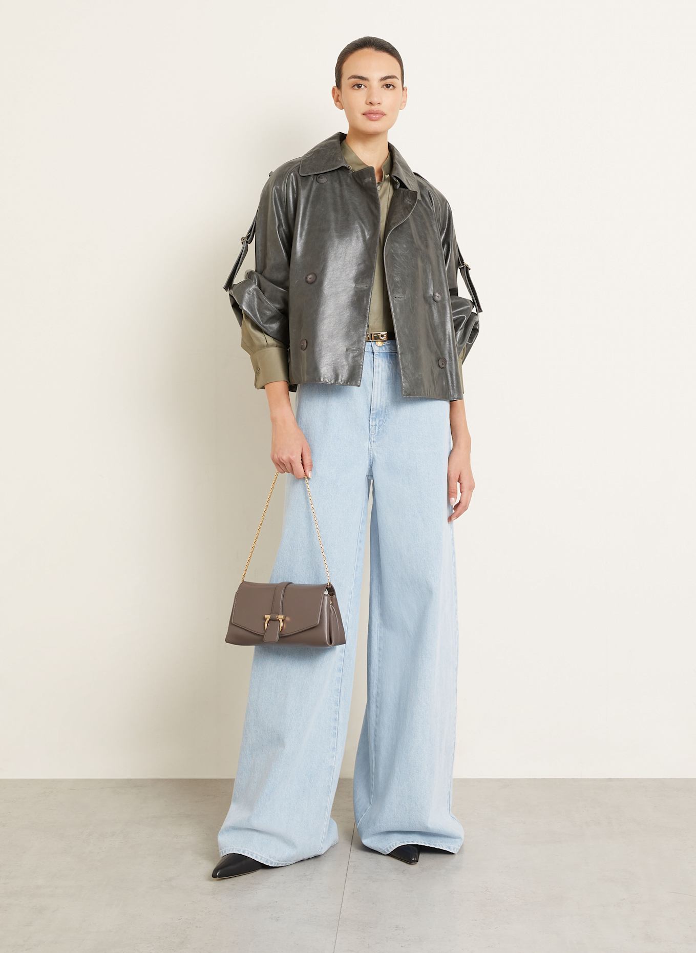 FERRAGAMO Umhängetasche SIENA: GRAU