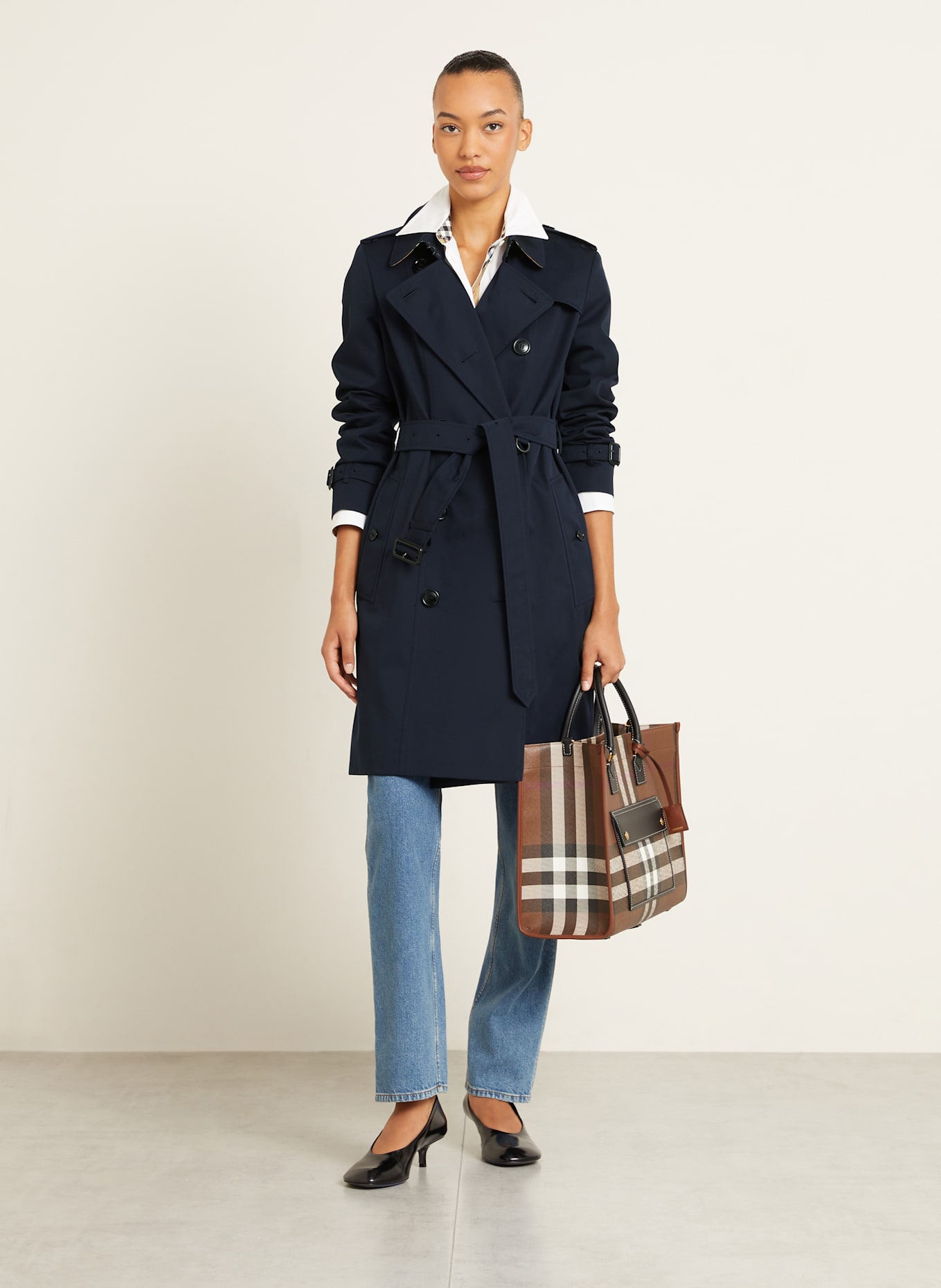 BURBERRY Trench coat: DARK BLUE