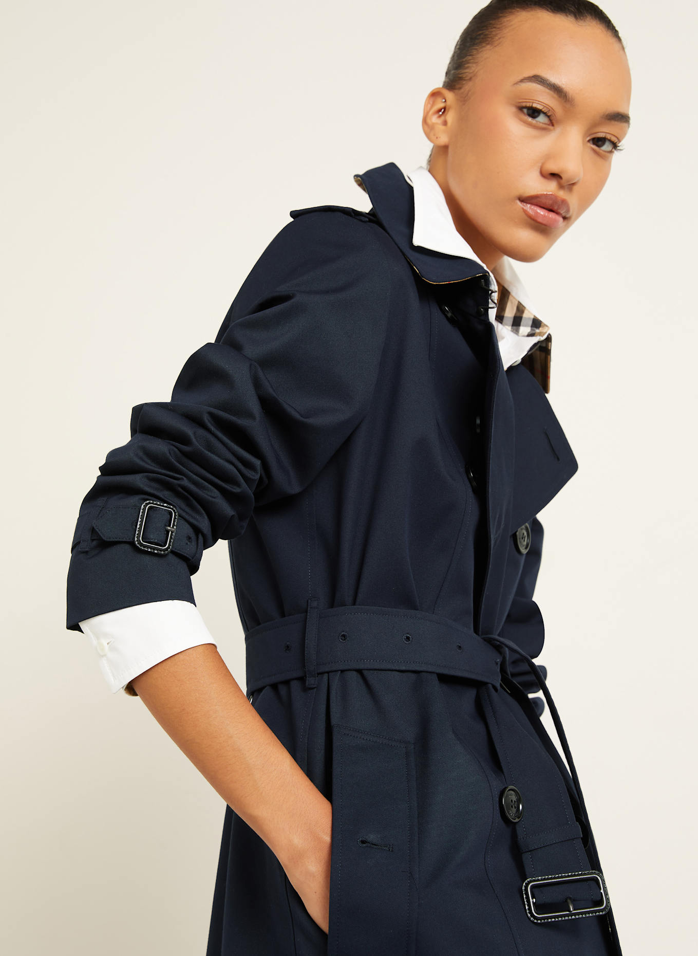 BURBERRY Trench coat: DARK BLUE