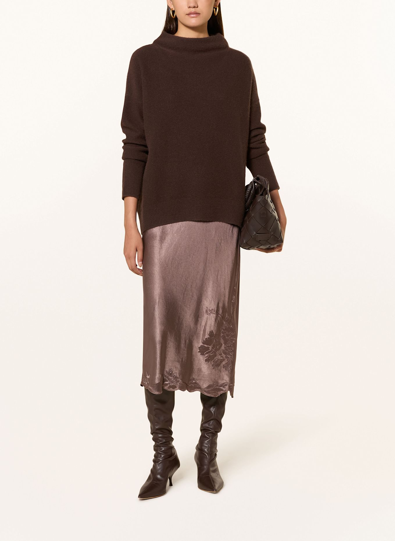 VINCE Cashmere sweater: DARK BROWN