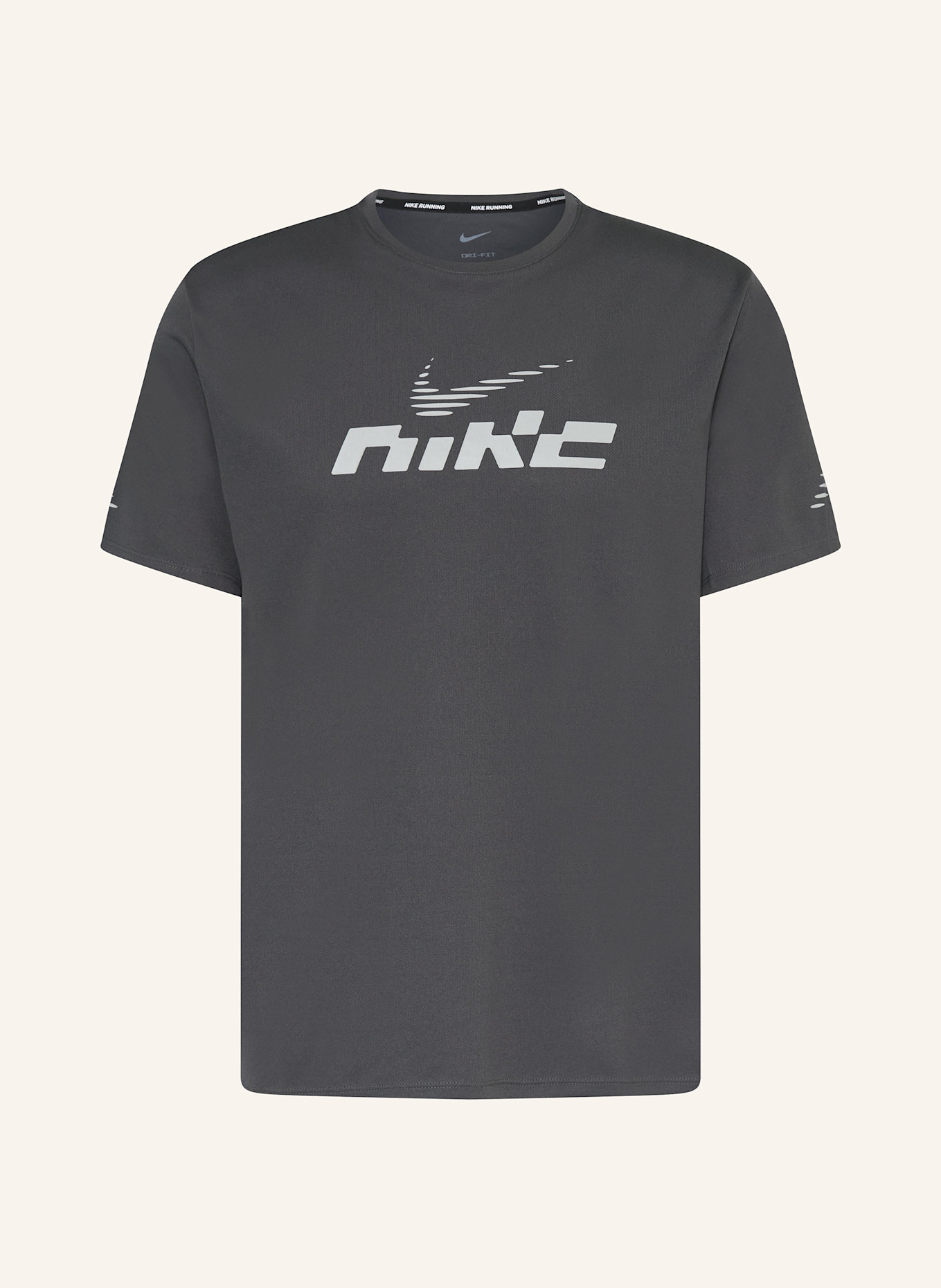 Nike Laufshirt MILER FLASH SS: DUNKELGRAU