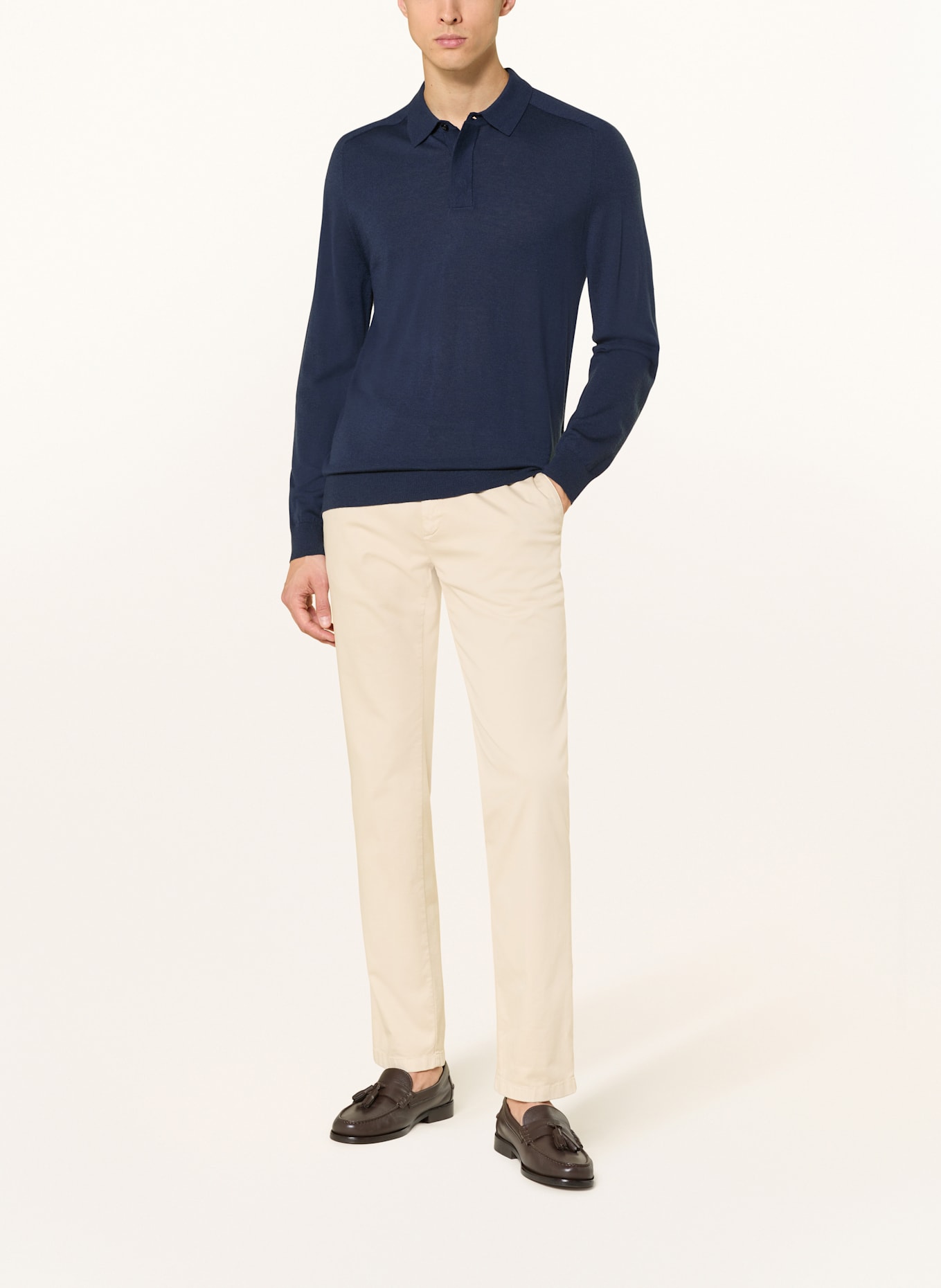 OLYMP SIGNATURE Strick-Poloshirt tailored fit: DUNKELBLAU