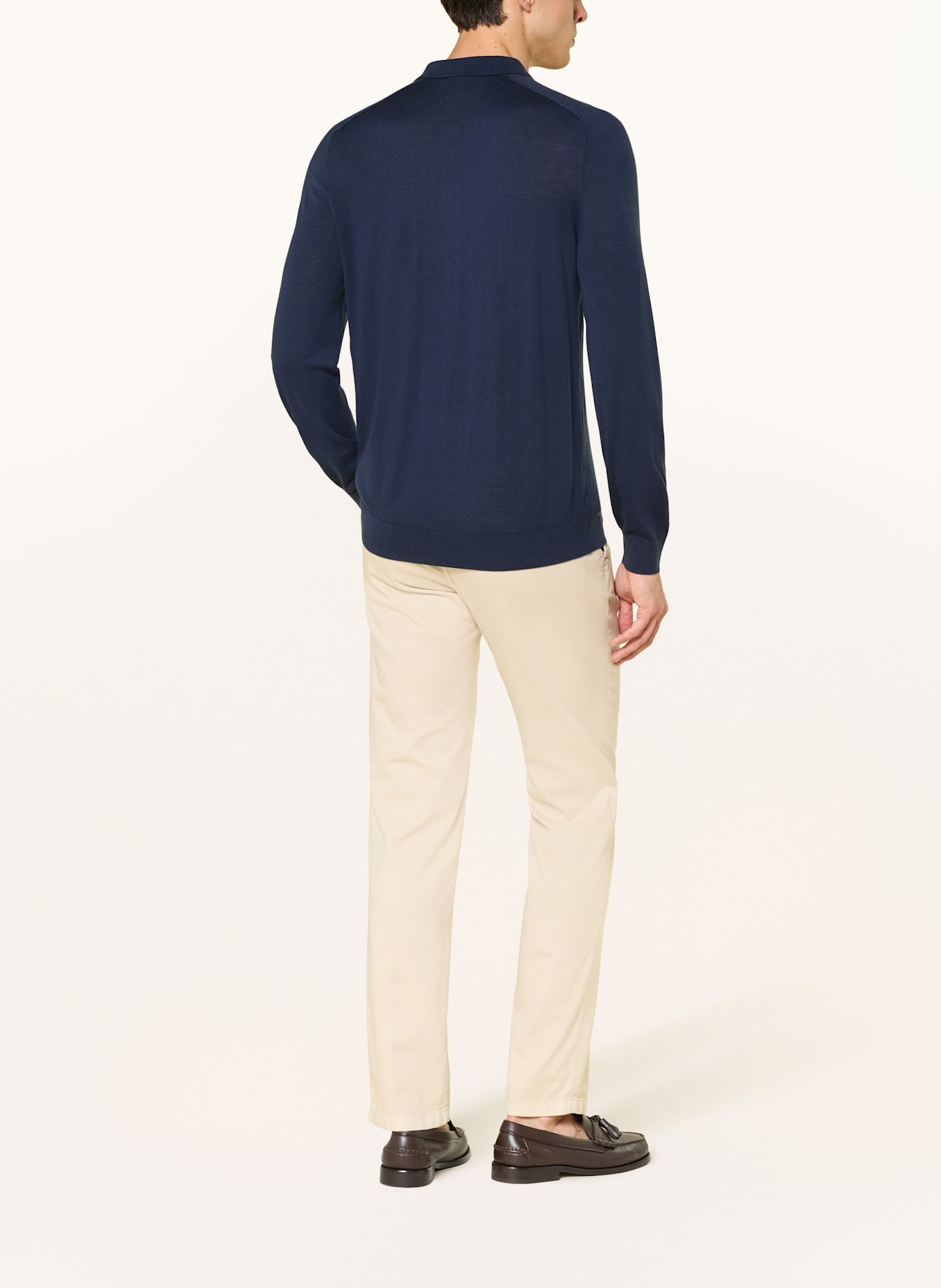 OLYMP SIGNATURE Strick-Poloshirt tailored fit: DUNKELBLAU
