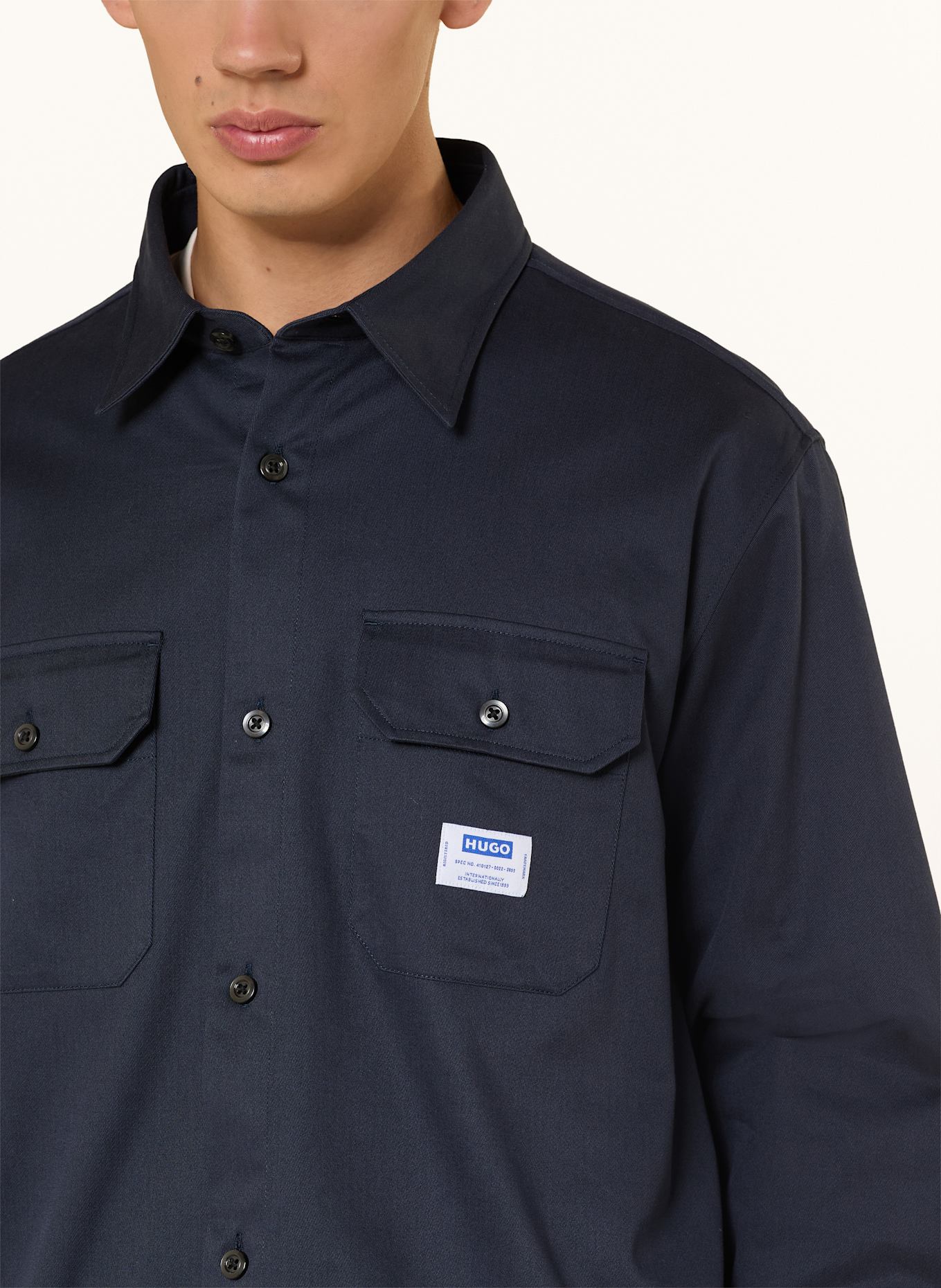 HUGO BLUE Overshirt EKYNONE: DARK BLUE