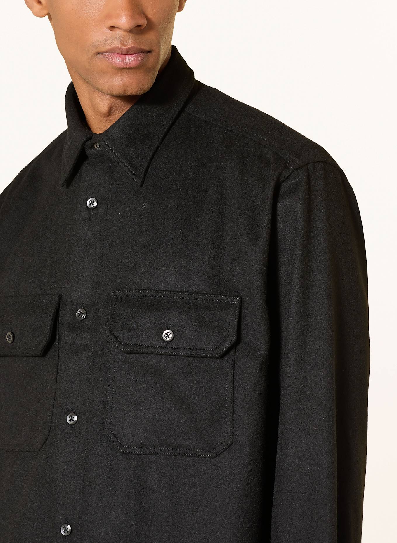 HUGO BLUE Overshirt EBOLT: BLACK