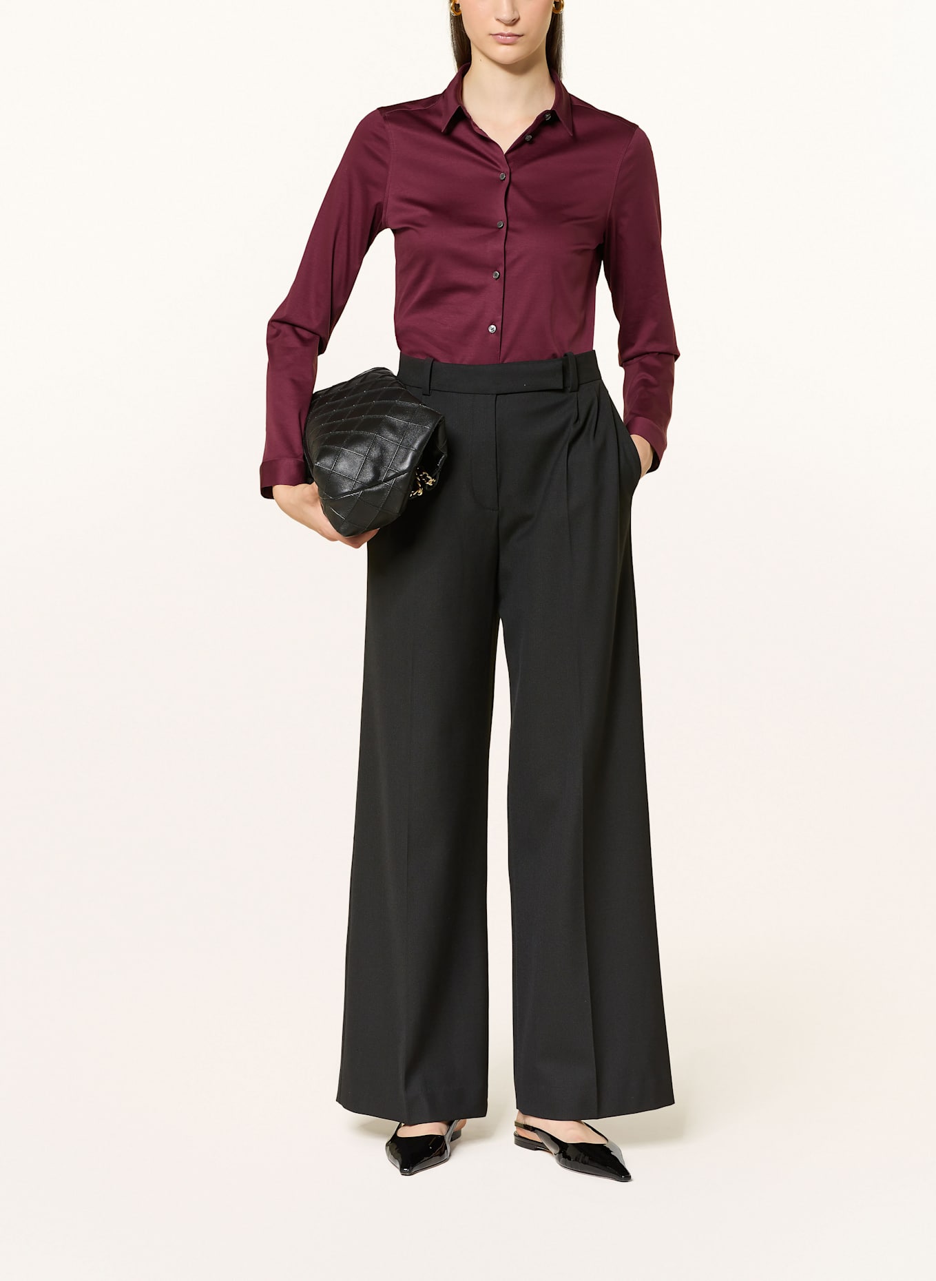 Soluzione Hemdbluse aus Jersey: DUNKELROT