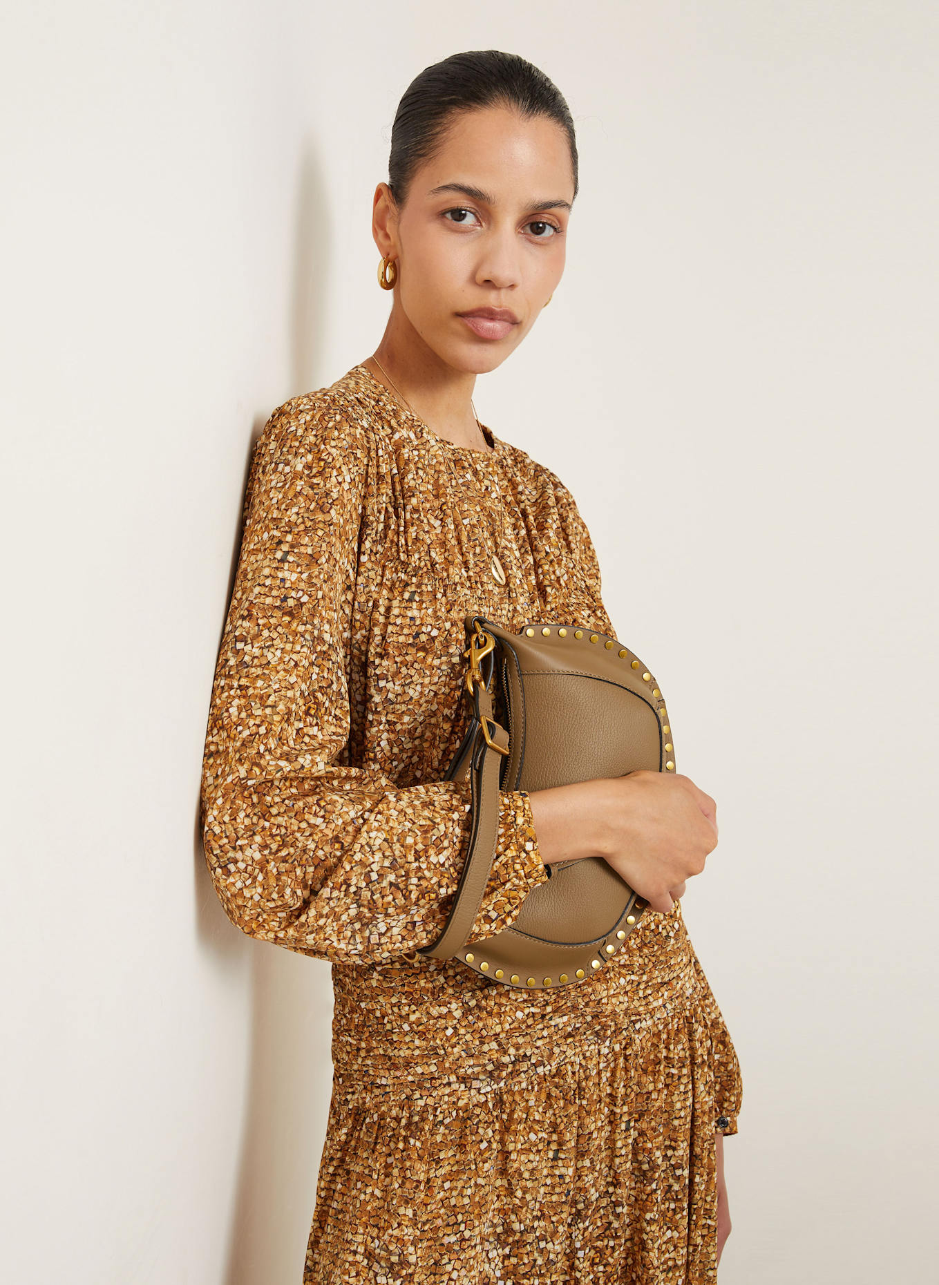 ISABEL MARANT Schultertasche OSKAN MOON: KHAKI