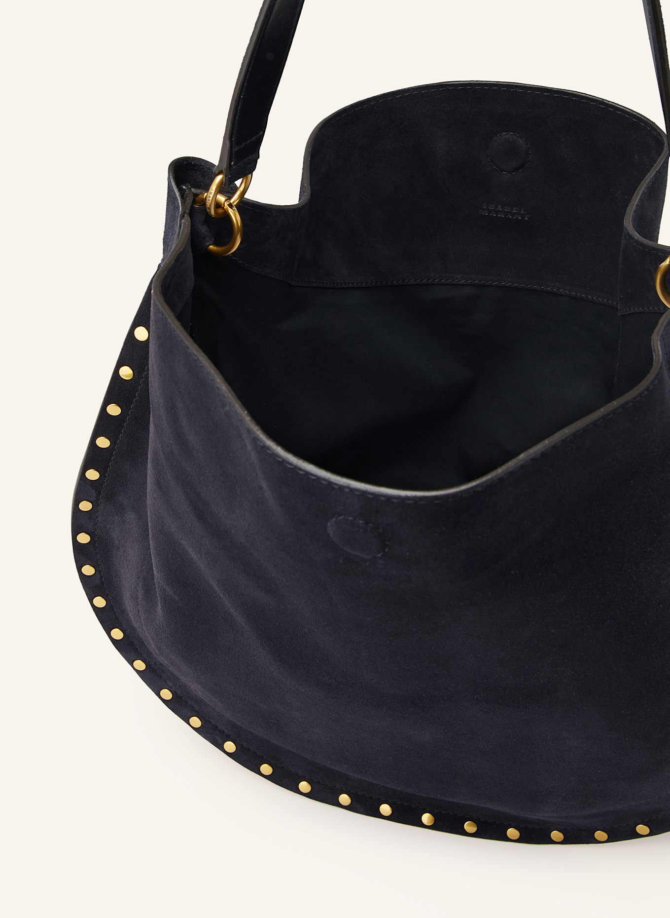 ISABEL MARANT Shopper OSKAN mit Pouch und Nieten: SCHWARZ