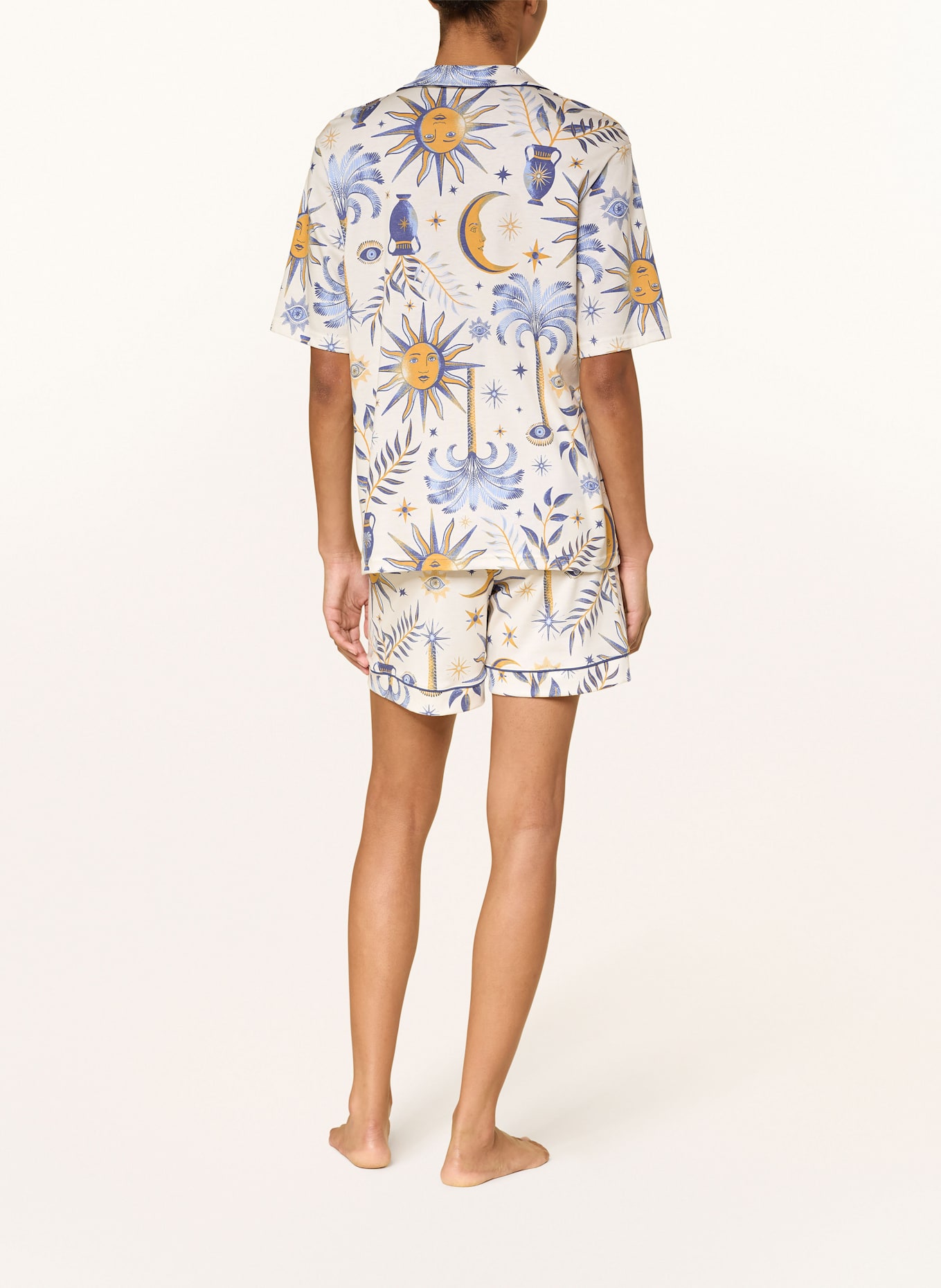 CALIDA Schlafshirt FAVOURITES MAGIC: CREME / BLAU / DUNKELGELB