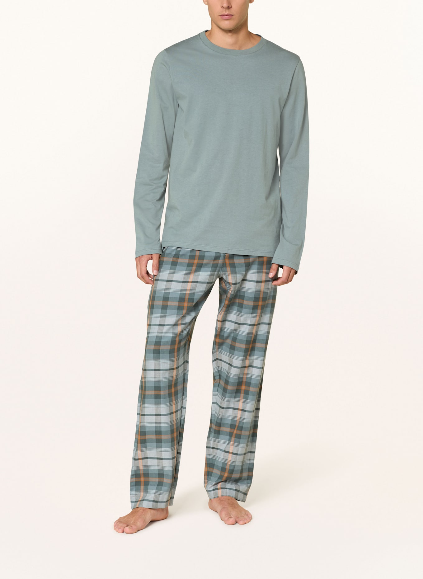 SCHIESSER Schlafshirt MIX+RELAX: DUNKELGRÜN