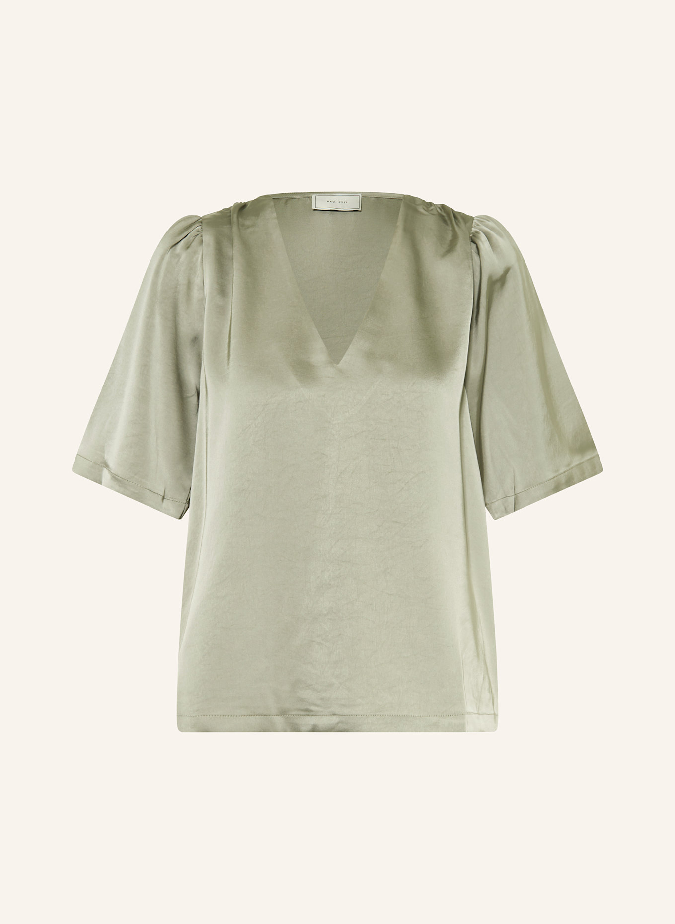 NEO NOIR Blusenshirt LARGO aus Satin: HELLGRÜN