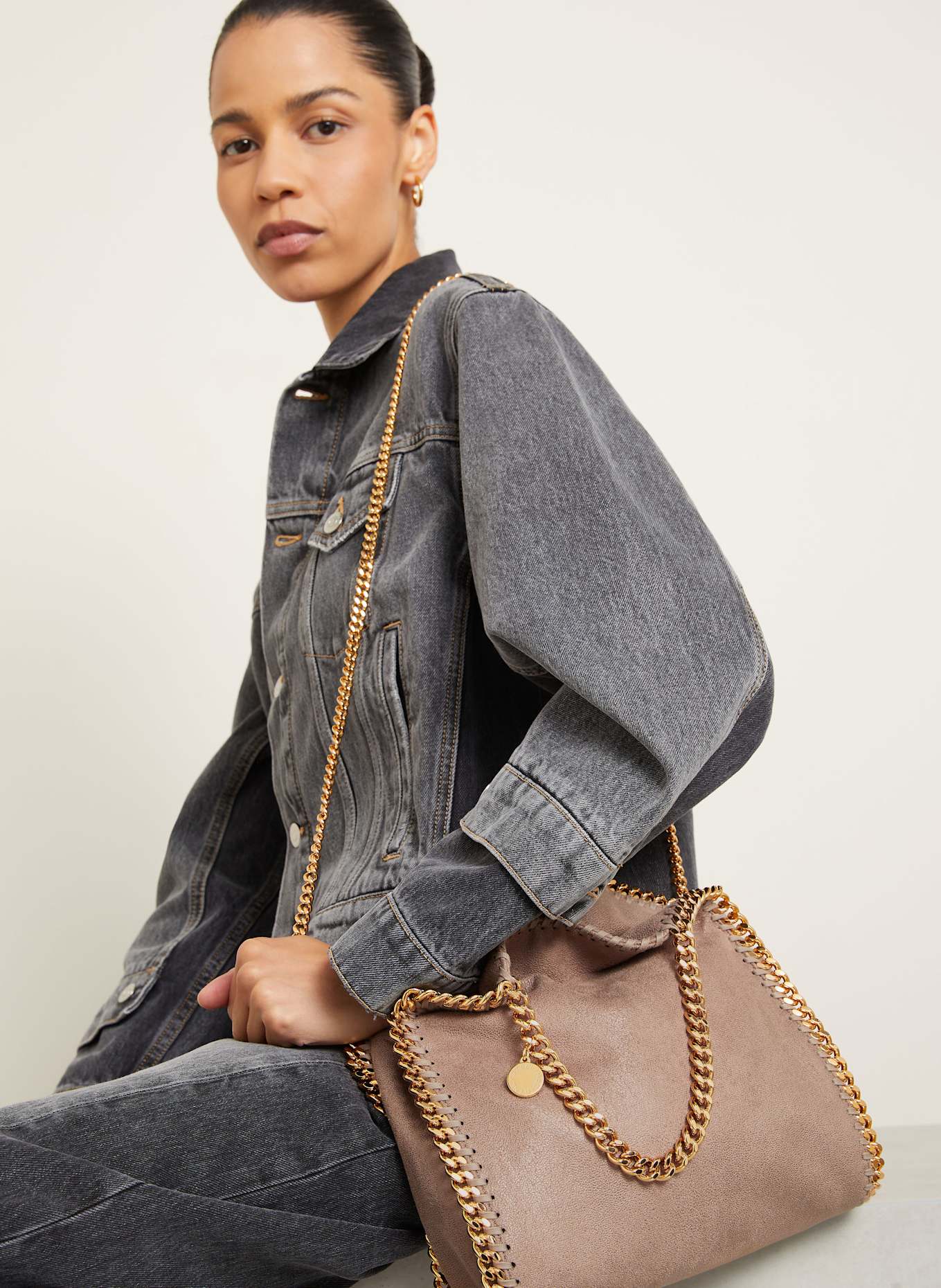 STELLA McCARTNEY Shopper FALABELLA: HELLBRAUN / GOLD