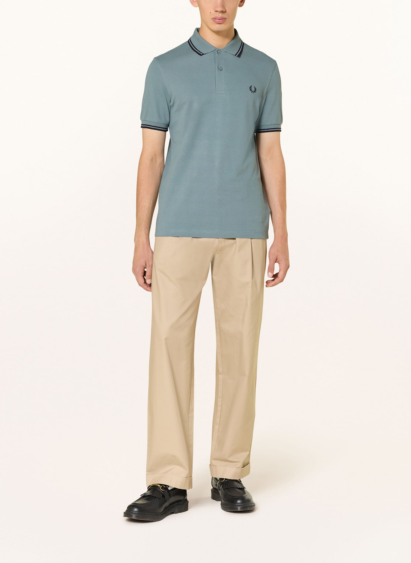 FRED PERRY Piqué-Poloshirt: BLAUGRAU