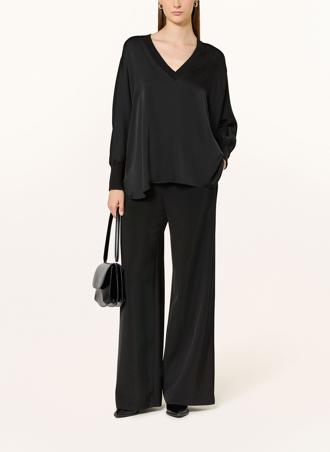 IVI collection Blusenshirt aus Seide: SCHWARZ