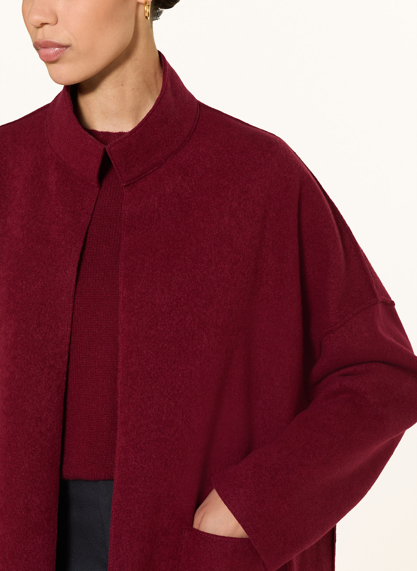 lunaria cashmere Płaszcz z kaszmiru: CIEMNOCZERWONY