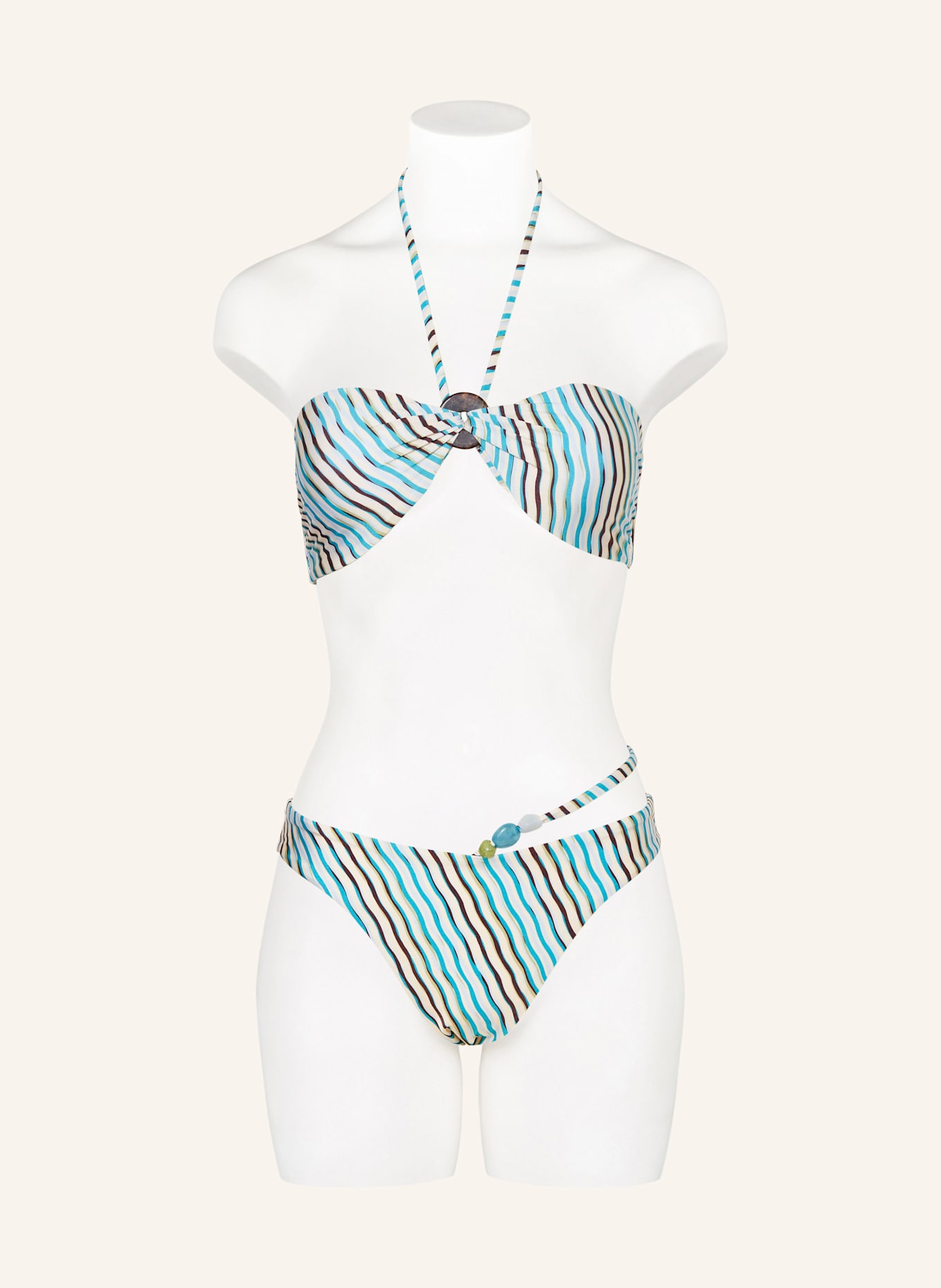 JETS Australia Bandeau-Bikini-Top LOTUS: TÜRKIS/ CREME/ OLIV