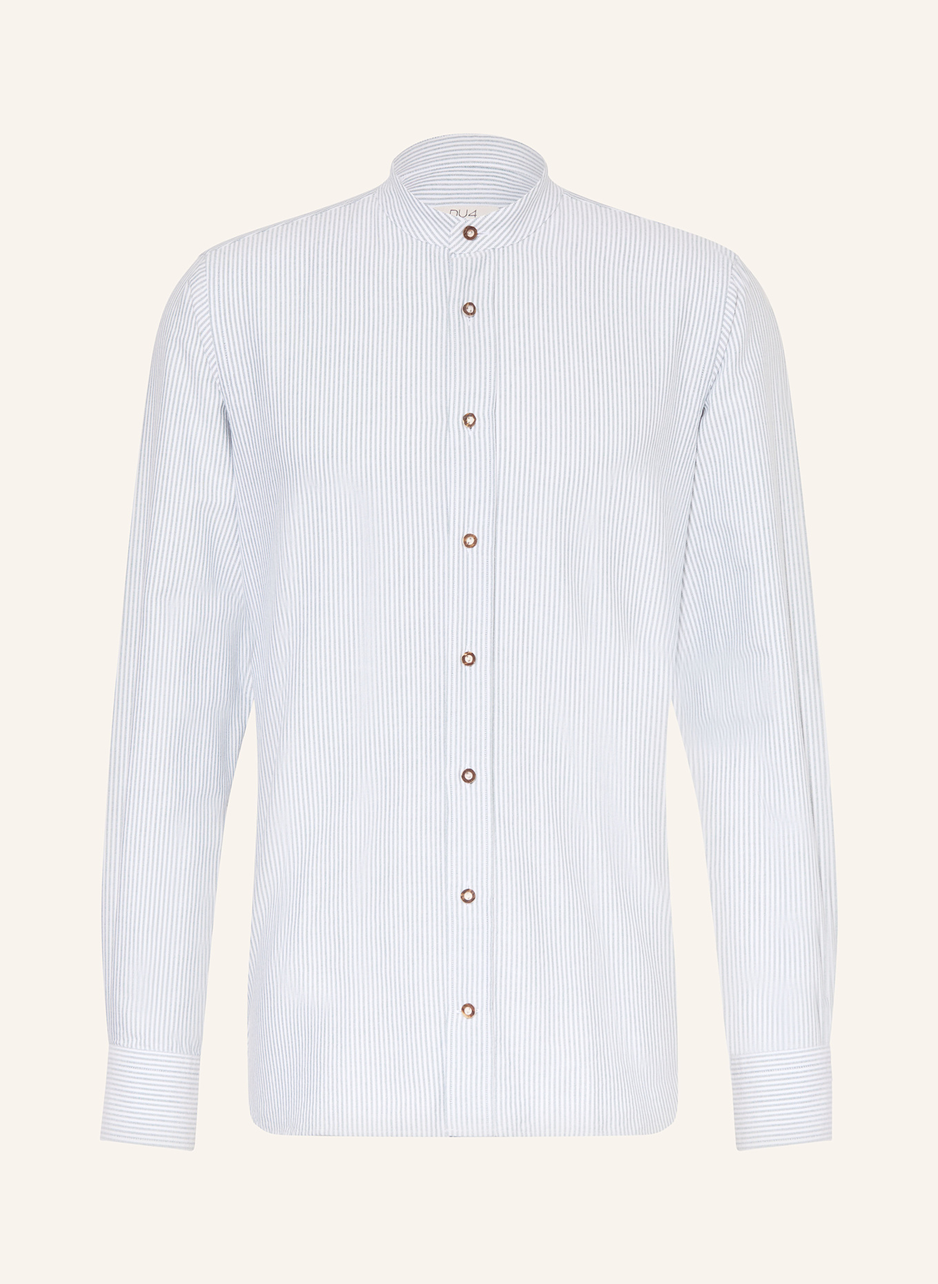 DU4 Chemise traditionnelle HANSI coupe classique avec col montant: BLANC/ VERT