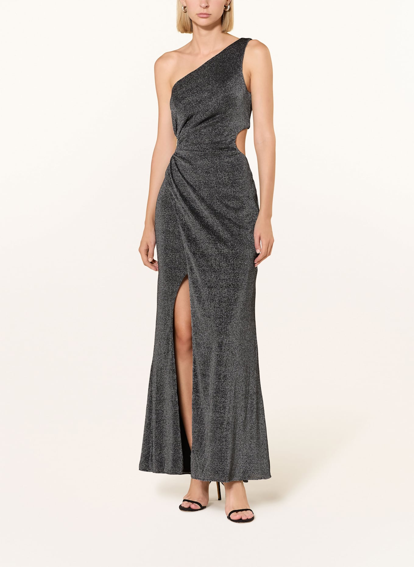 Hey Kyla Abendkleid mit Glitzergarn und Cut-outs: SCHWARZ