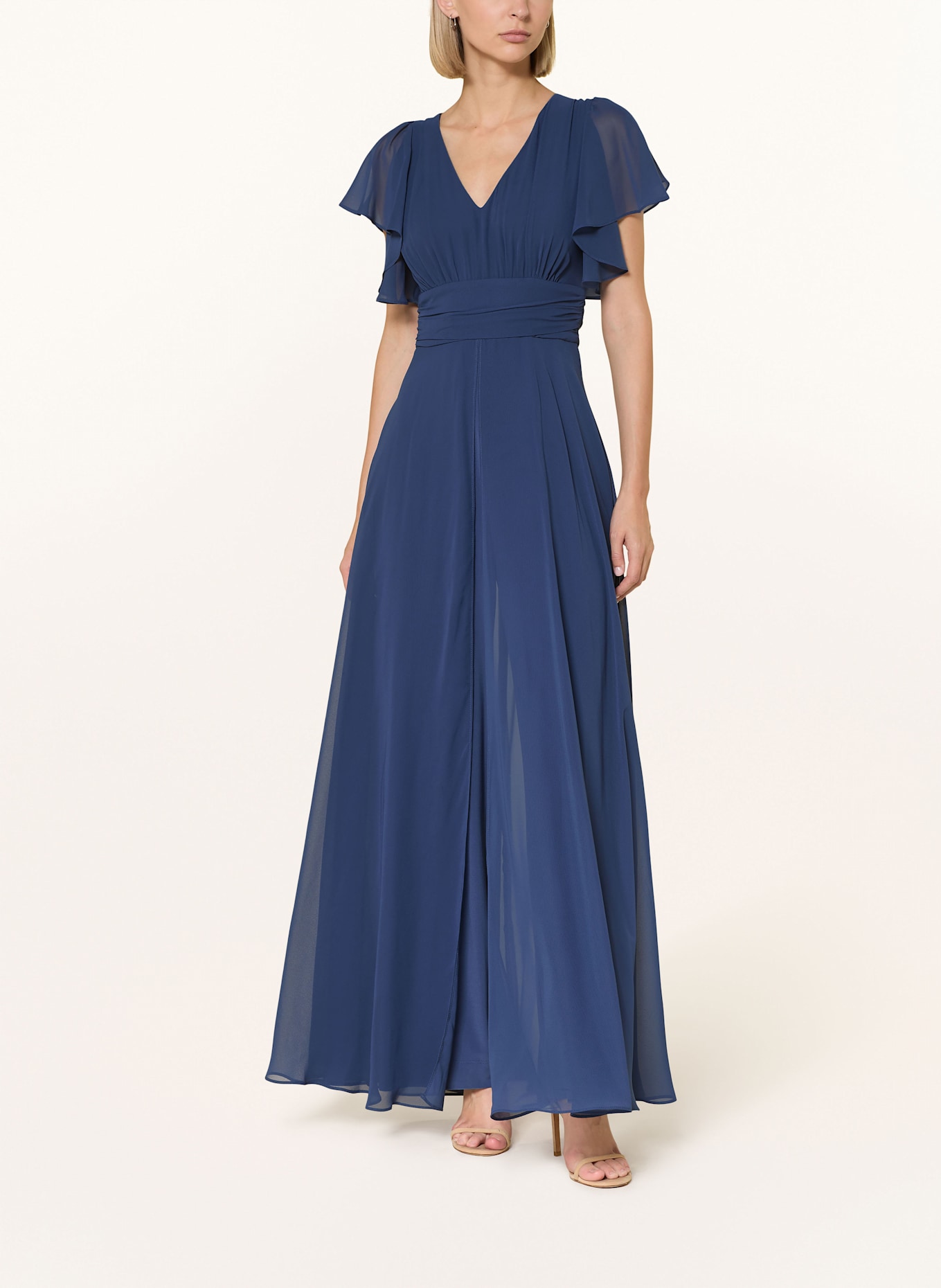 SWING Jumpsuit mit Volants: DUNKELBLAU