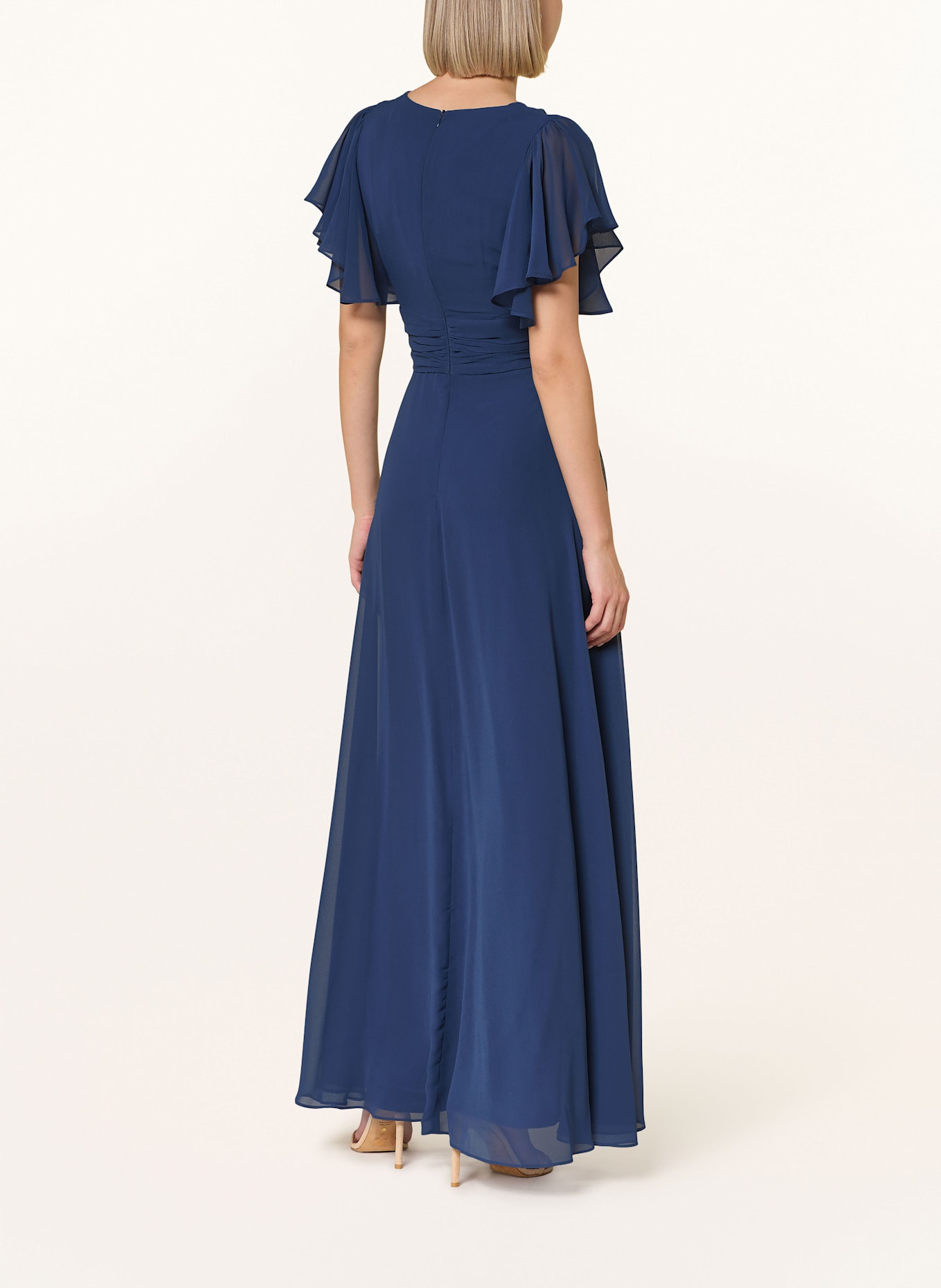 SWING Jumpsuit mit Volants: DUNKELBLAU