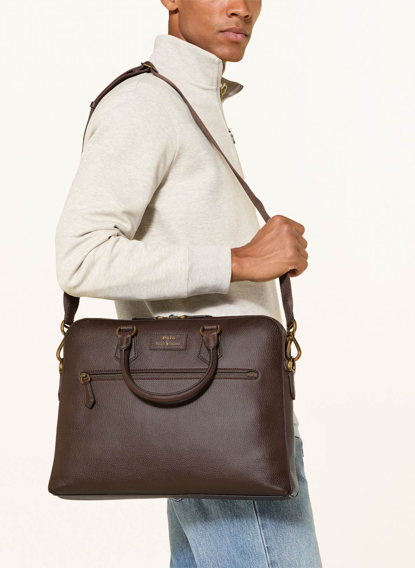 POLO RALPH LAUREN Laptop bag: DARK BROWN