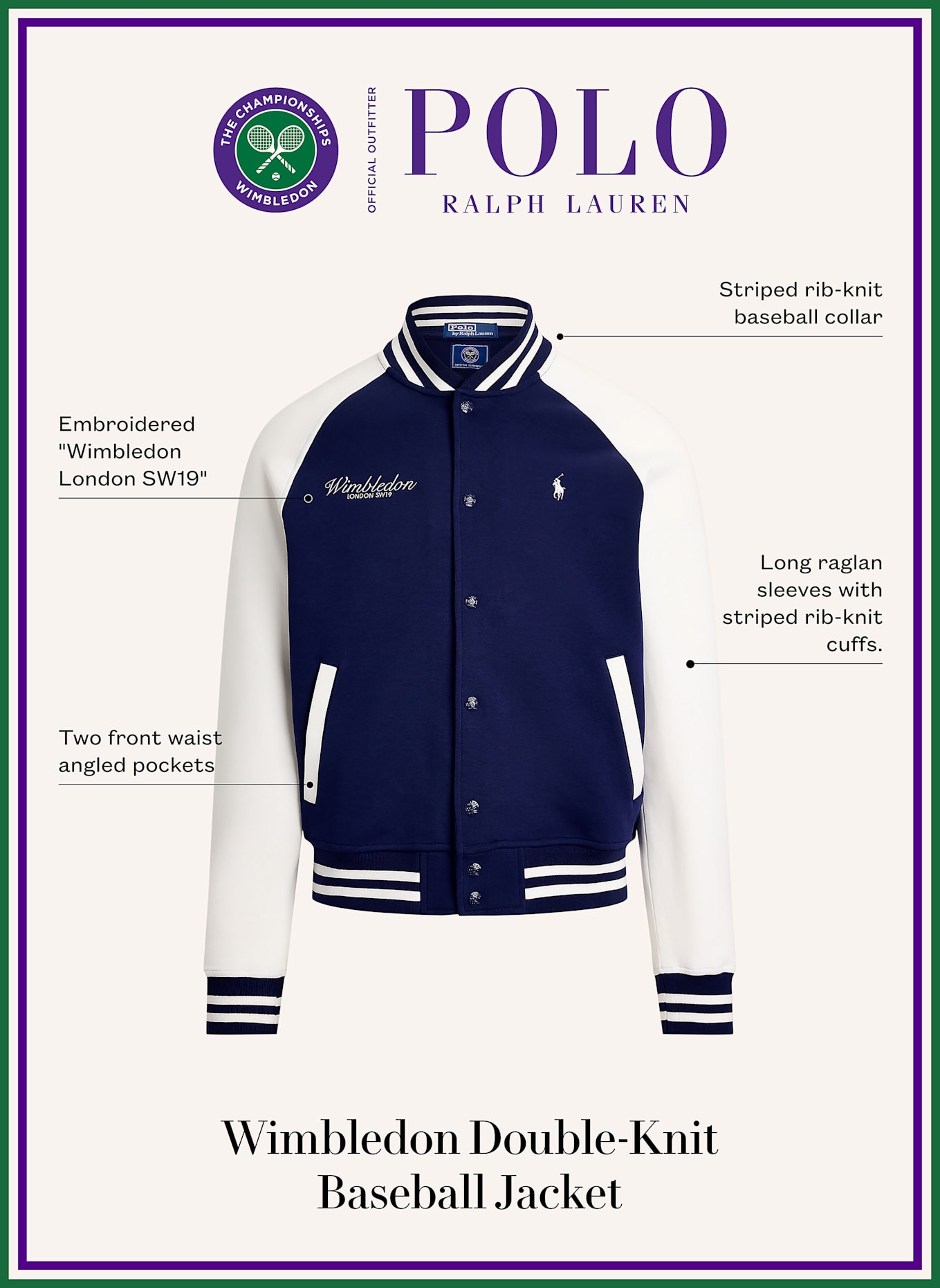 POLO RALPH LAUREN College-Jacke: DUNKELBLAU / CREME