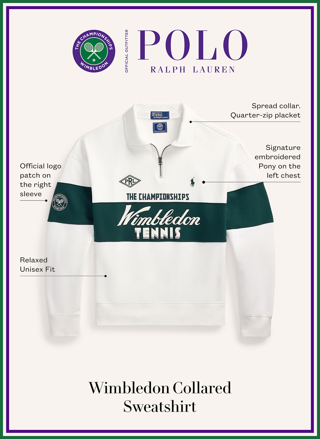 POLO RALPH LAUREN Sweat-Troyer: WEISS/ DUNKELGRÜN