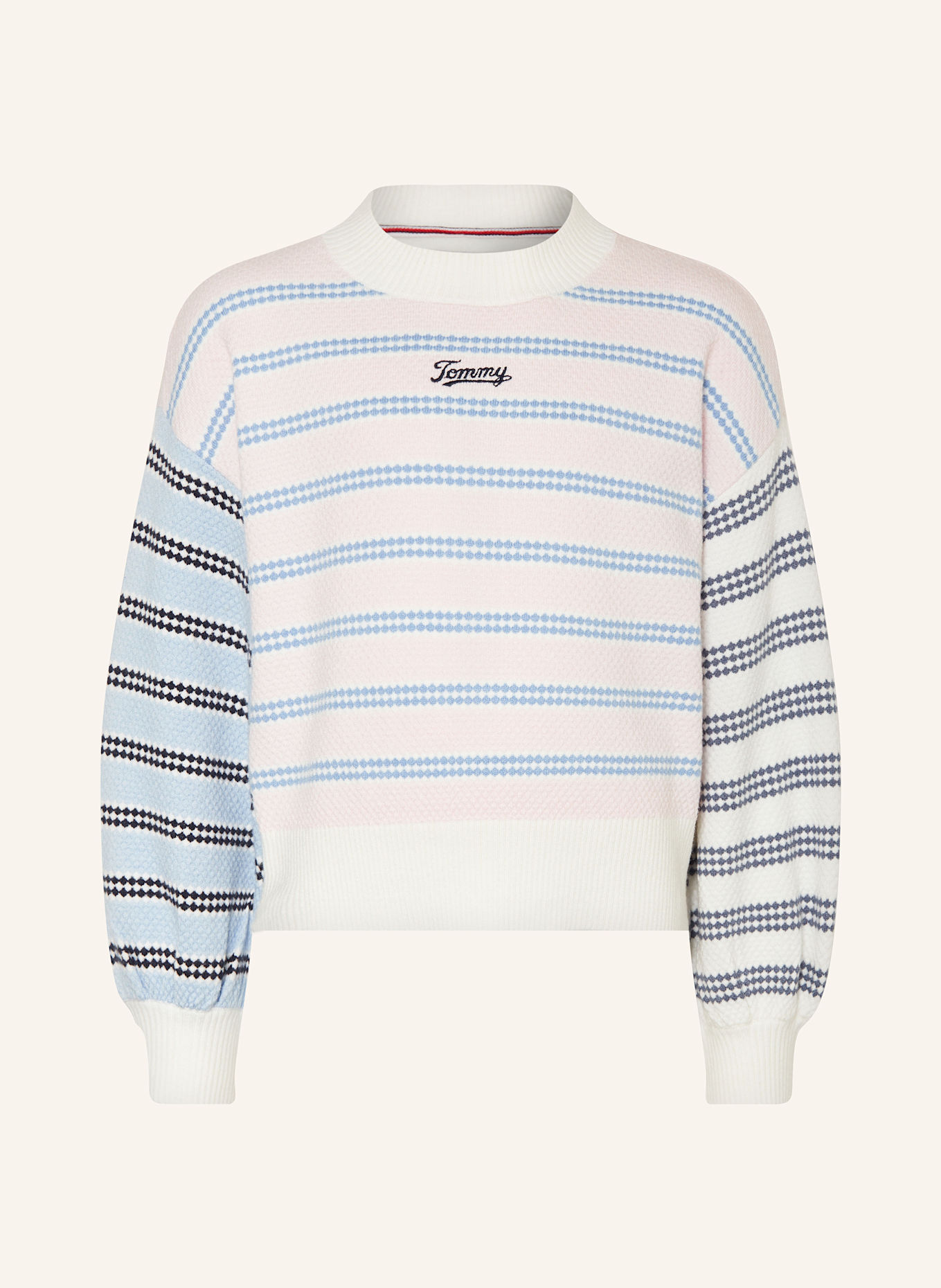 TOMMY HILFIGER Pullover: ECRU / ROSA / HELLBLAU