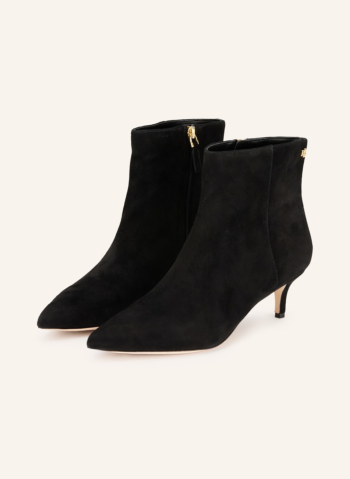 LAUREN RALPH LAUREN Kotníčkové boty: ČERNÁ/ ZLATÁ