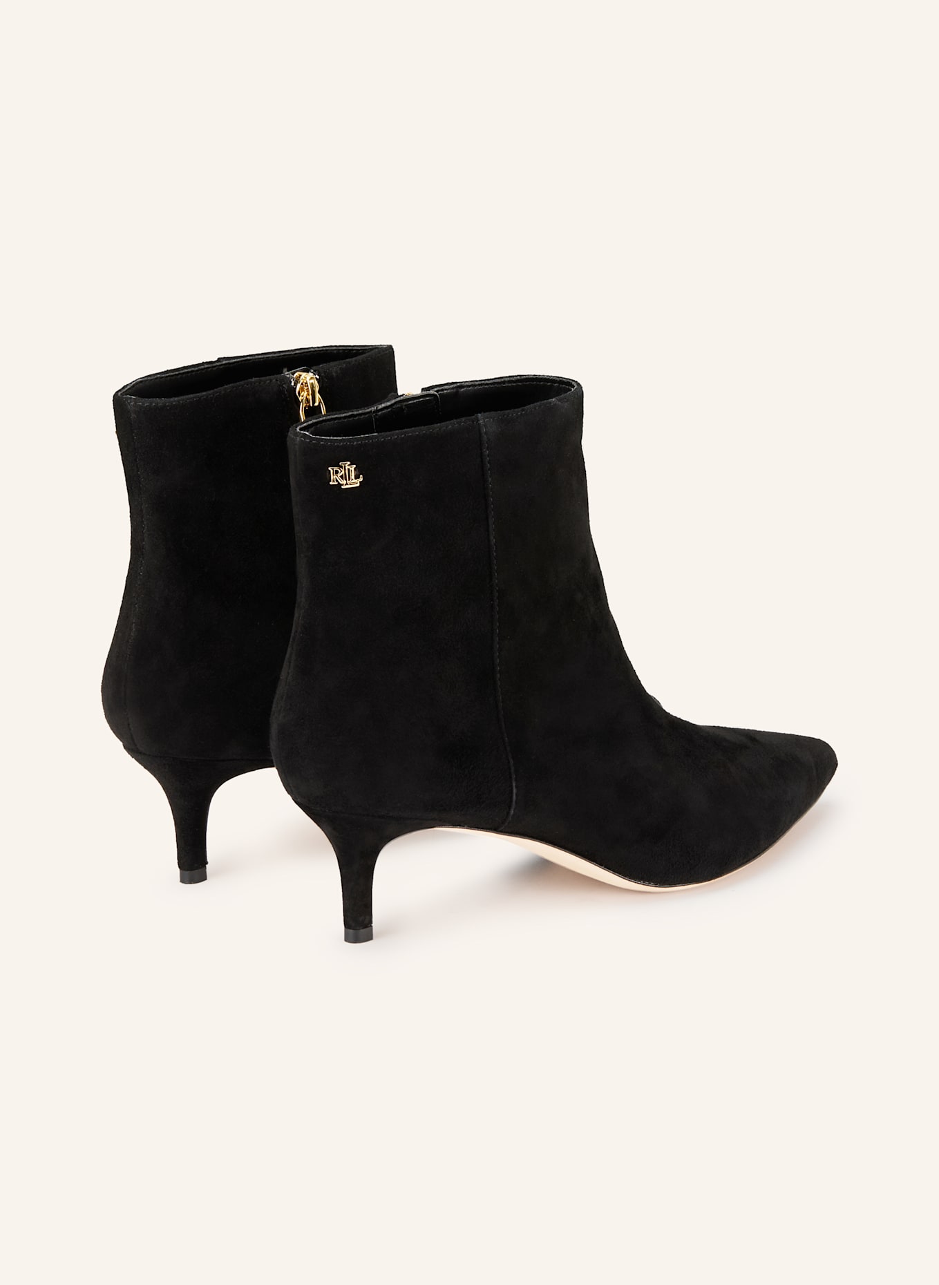 LAUREN RALPH LAUREN Kotníčkové boty: ČERNÁ/ ZLATÁ