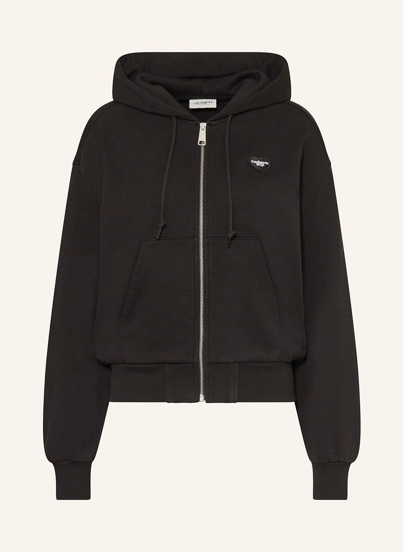 carhartt WIP Sweat jacket W' HODDED HEART: BLACK/ ROSE