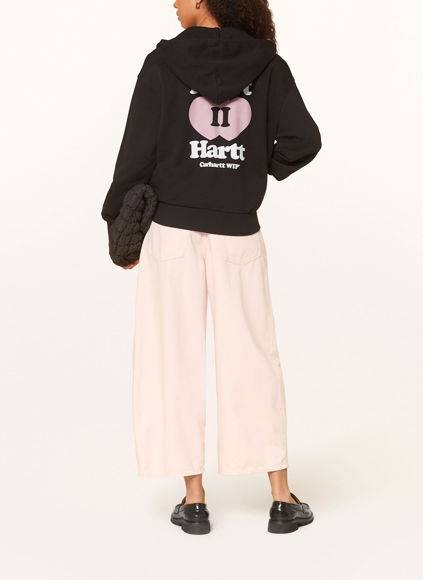 carhartt WIP Sweat jacket W' HODDED HEART: BLACK/ ROSE