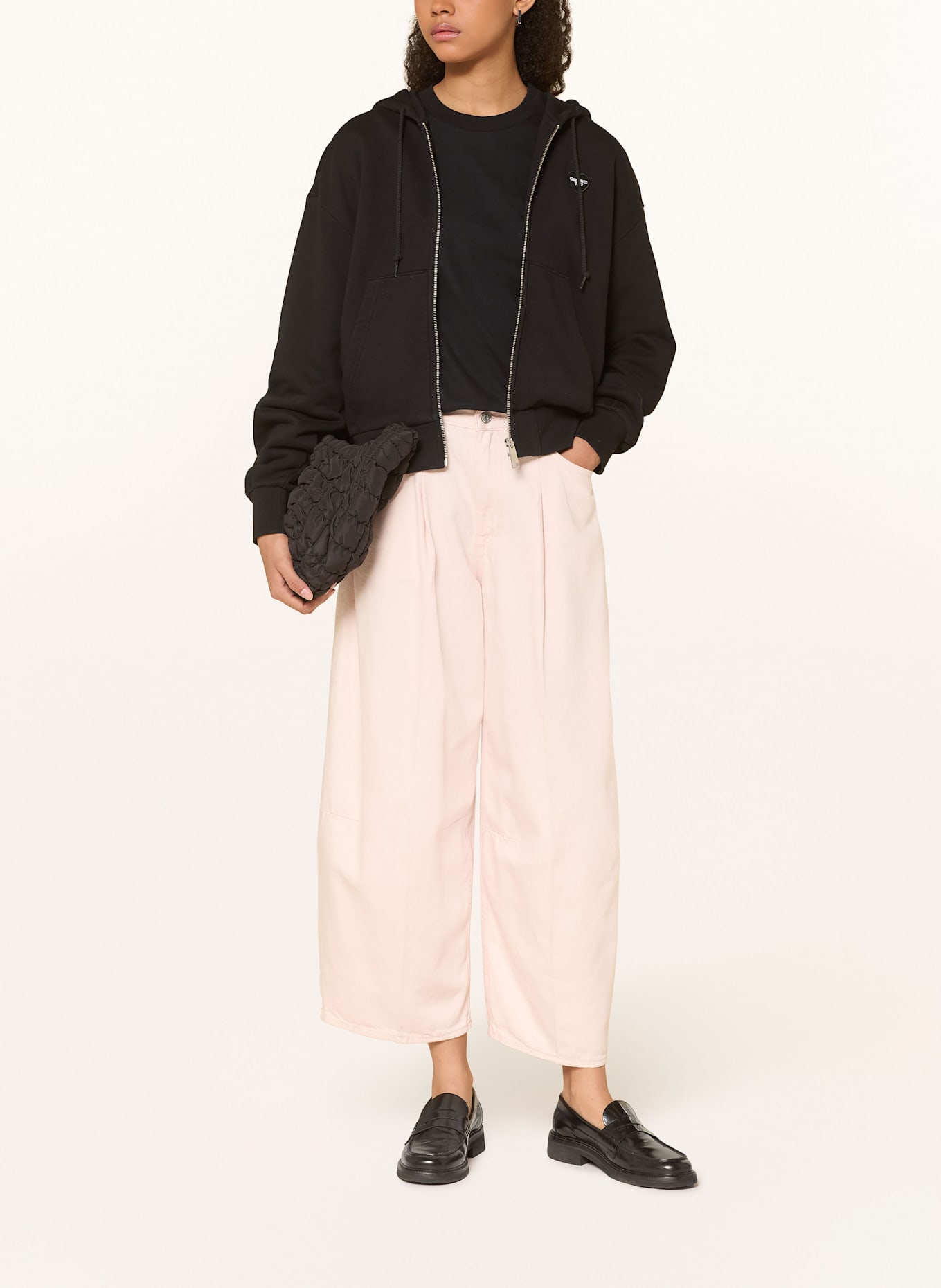 carhartt WIP Sweat jacket W' HODDED HEART: BLACK/ ROSE