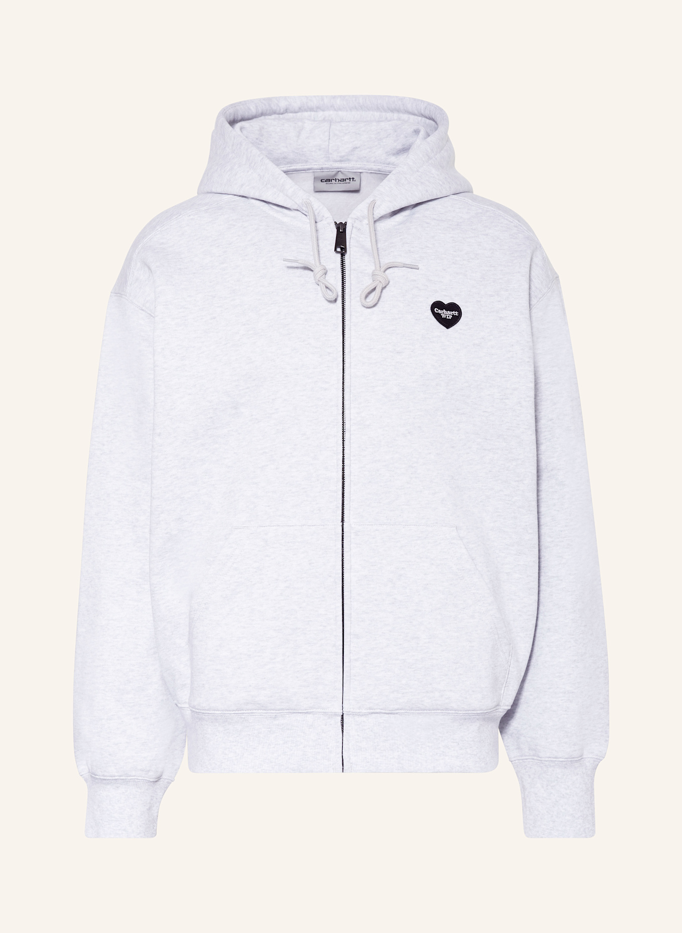 carhartt WIP Sweatjacke HEART: HELLGRAU / SCHWARZ
