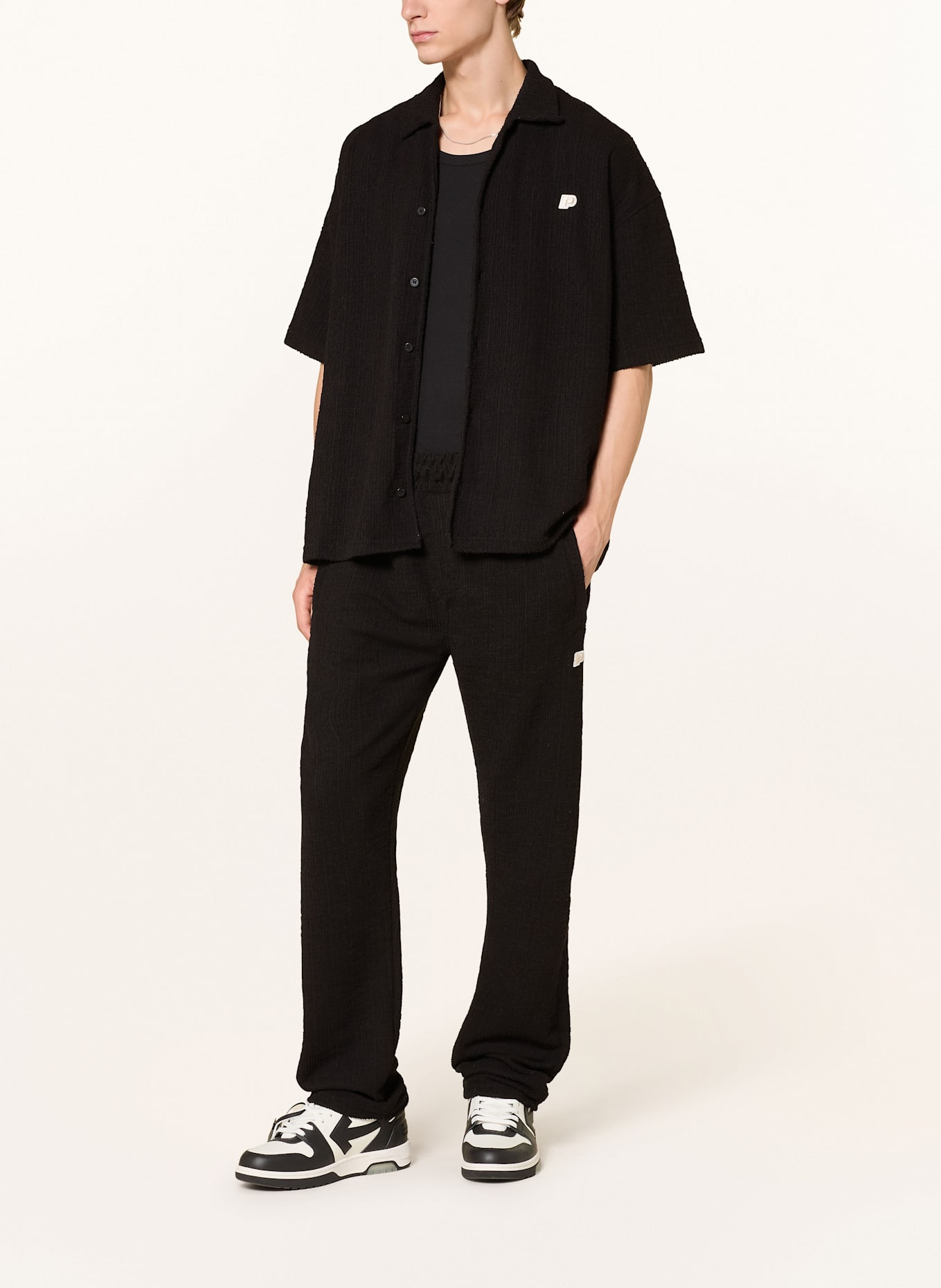 PEGADOR Hose LIBCO im Jogging-Stil Wide Fit: SCHWARZ