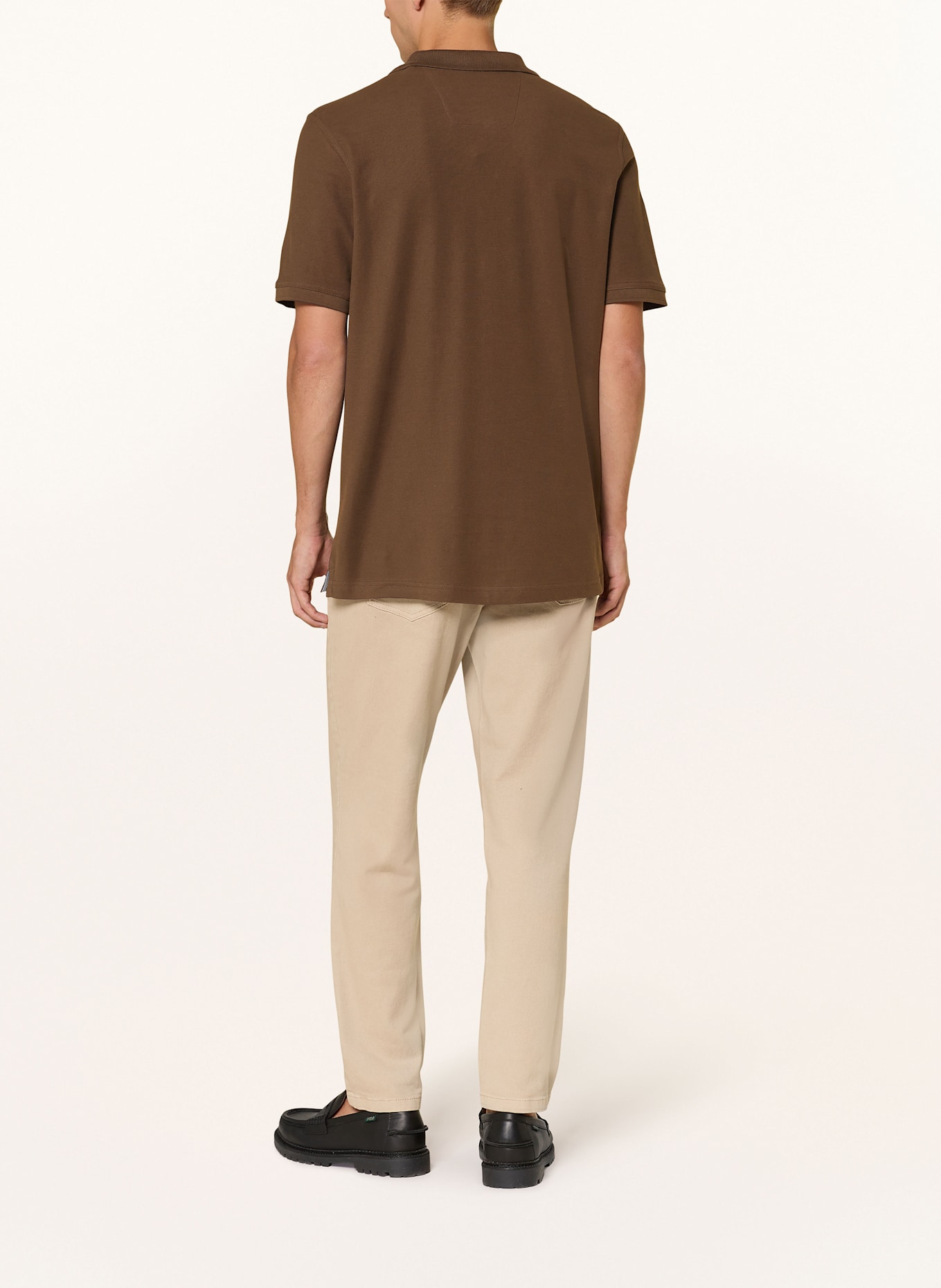 FYNCH-HATTON Piqué-Poloshirt: DUNKELBRAUN