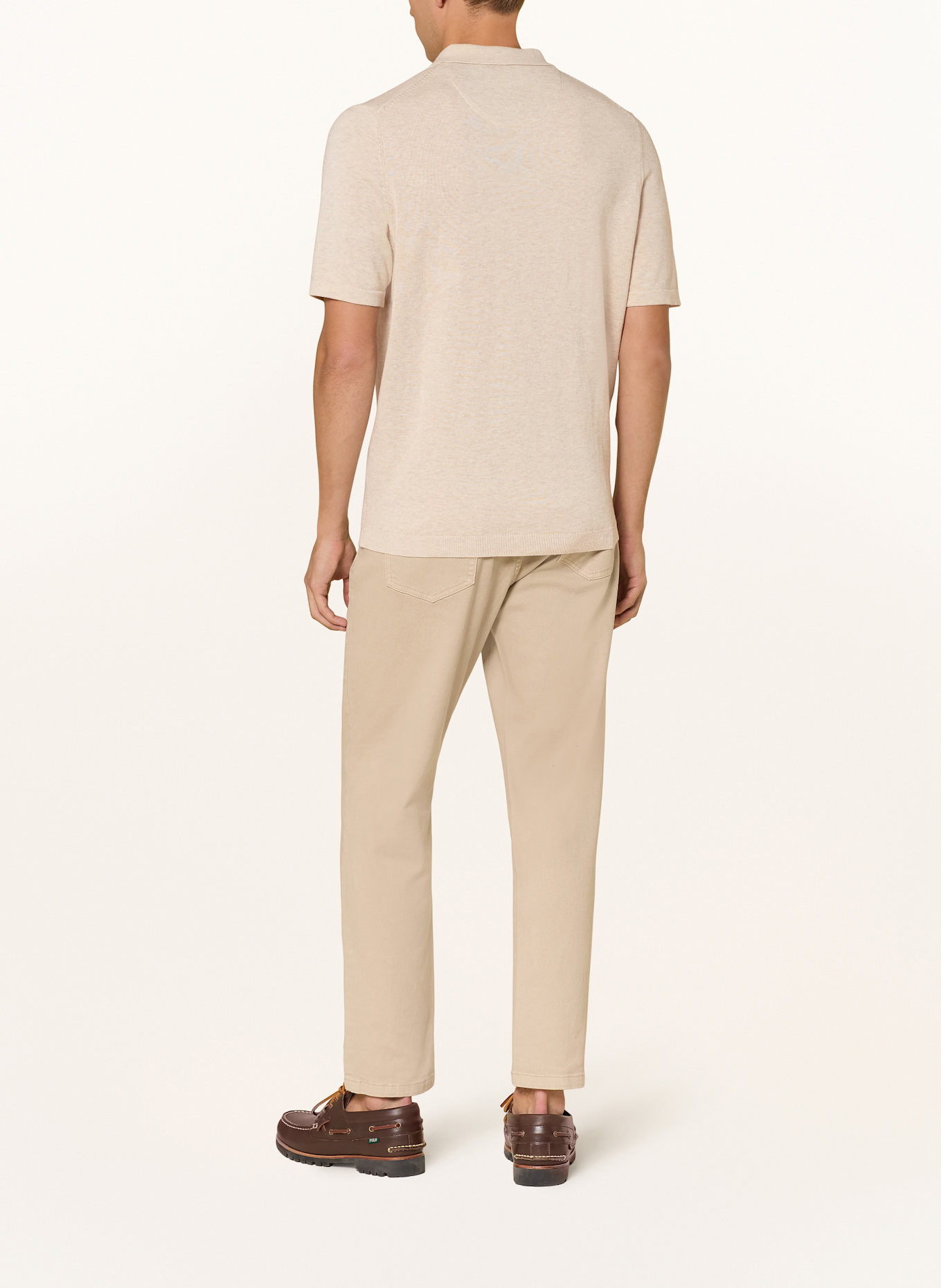 FYNCH-HATTON Strick-Poloshirt: BEIGE