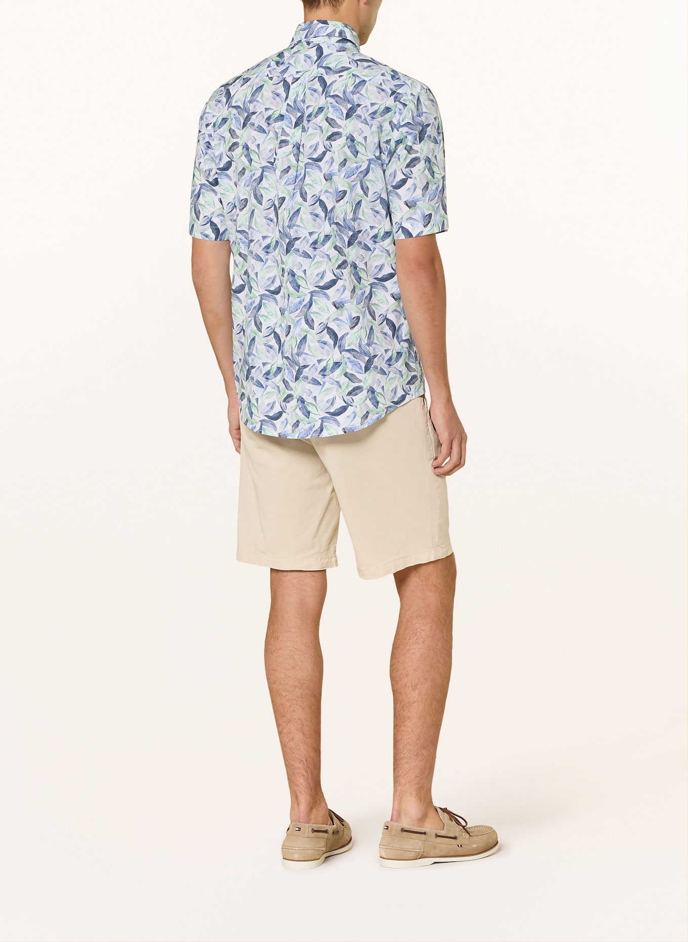 FYNCH-HATTON Koszula z krótkim rękawem regular fit: NIEBIESKI / BIAŁY / JASNOZIELONY