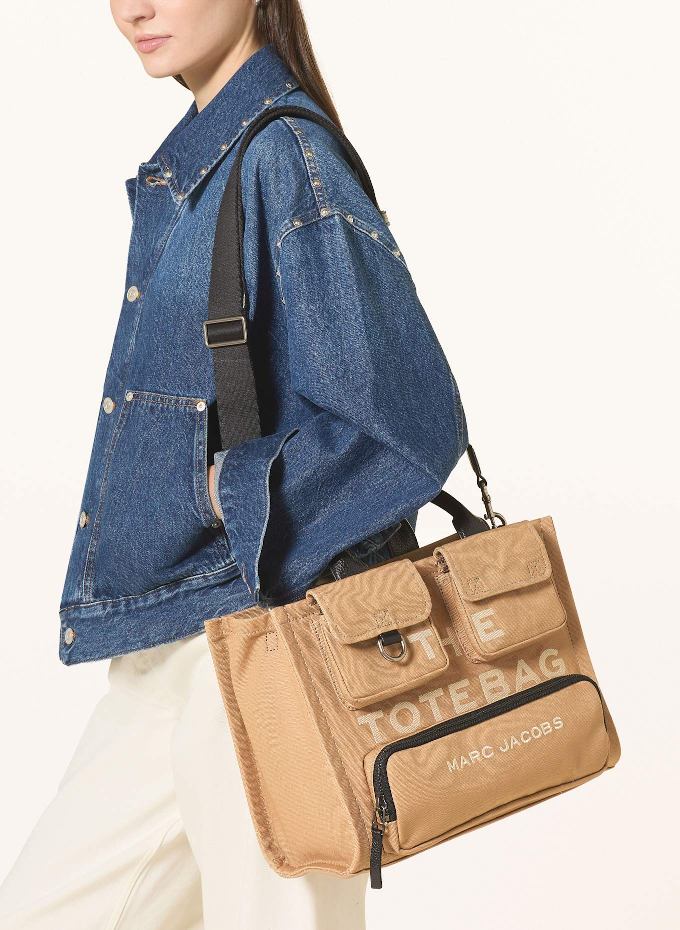 トートバッグ MARC JACOBS Camel Canvas Handbag MARC JACOBS The Jacquard Mini Canvas Tote Bag - Camel | Very